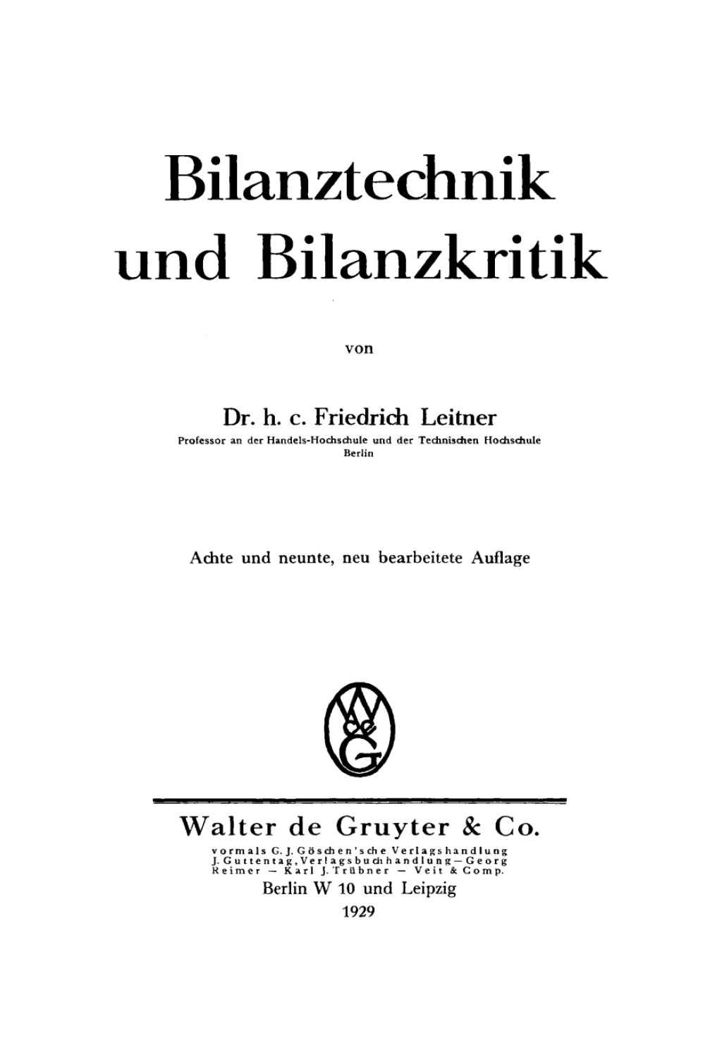 Bilanztechnik und Bilanzkritik 8th Edition â€“ PDF/EPUB Version Downloadable