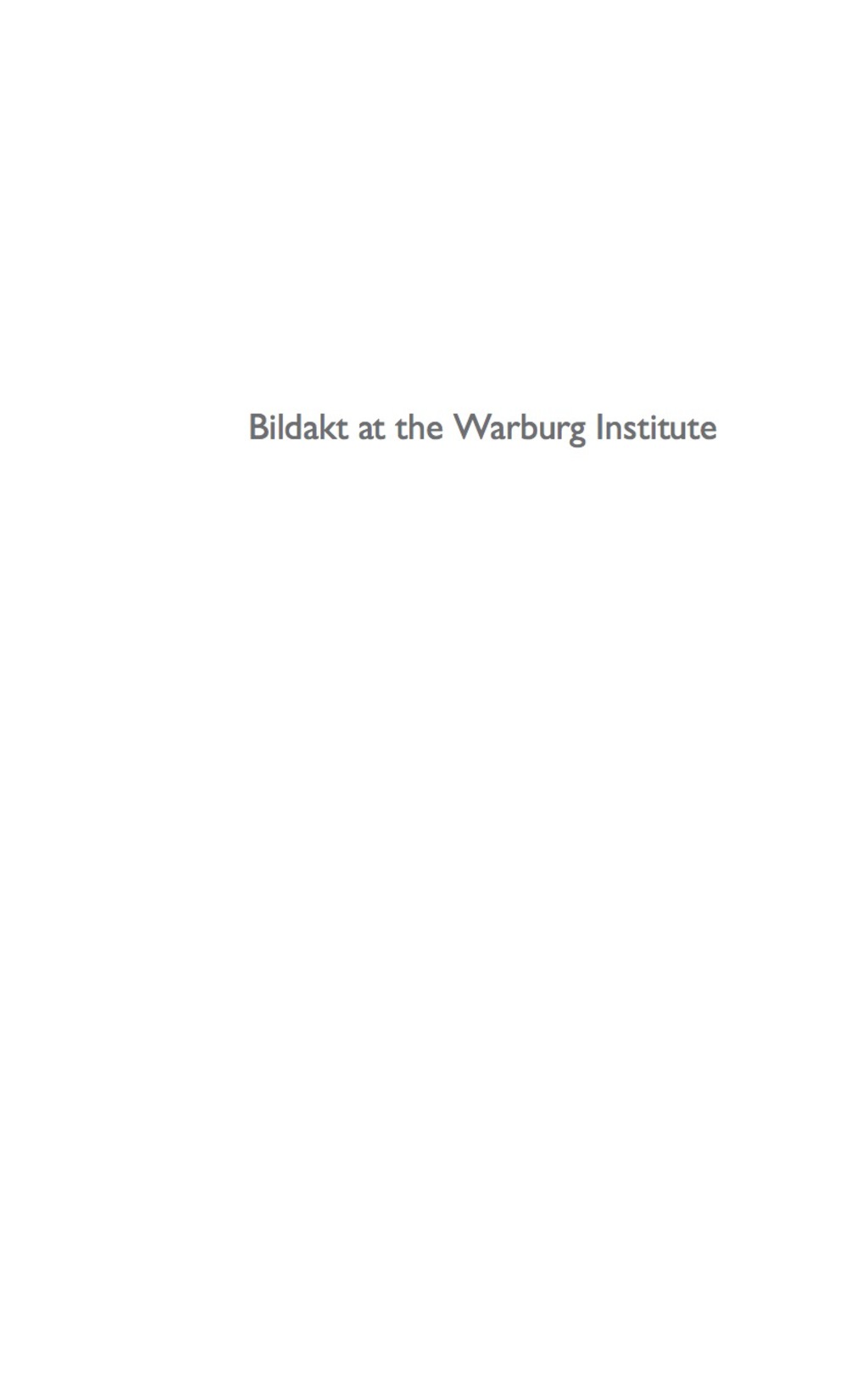 Bildakt at the Warburg Institute 1st Edition â€“ PDF/EPUB Version Downloadable