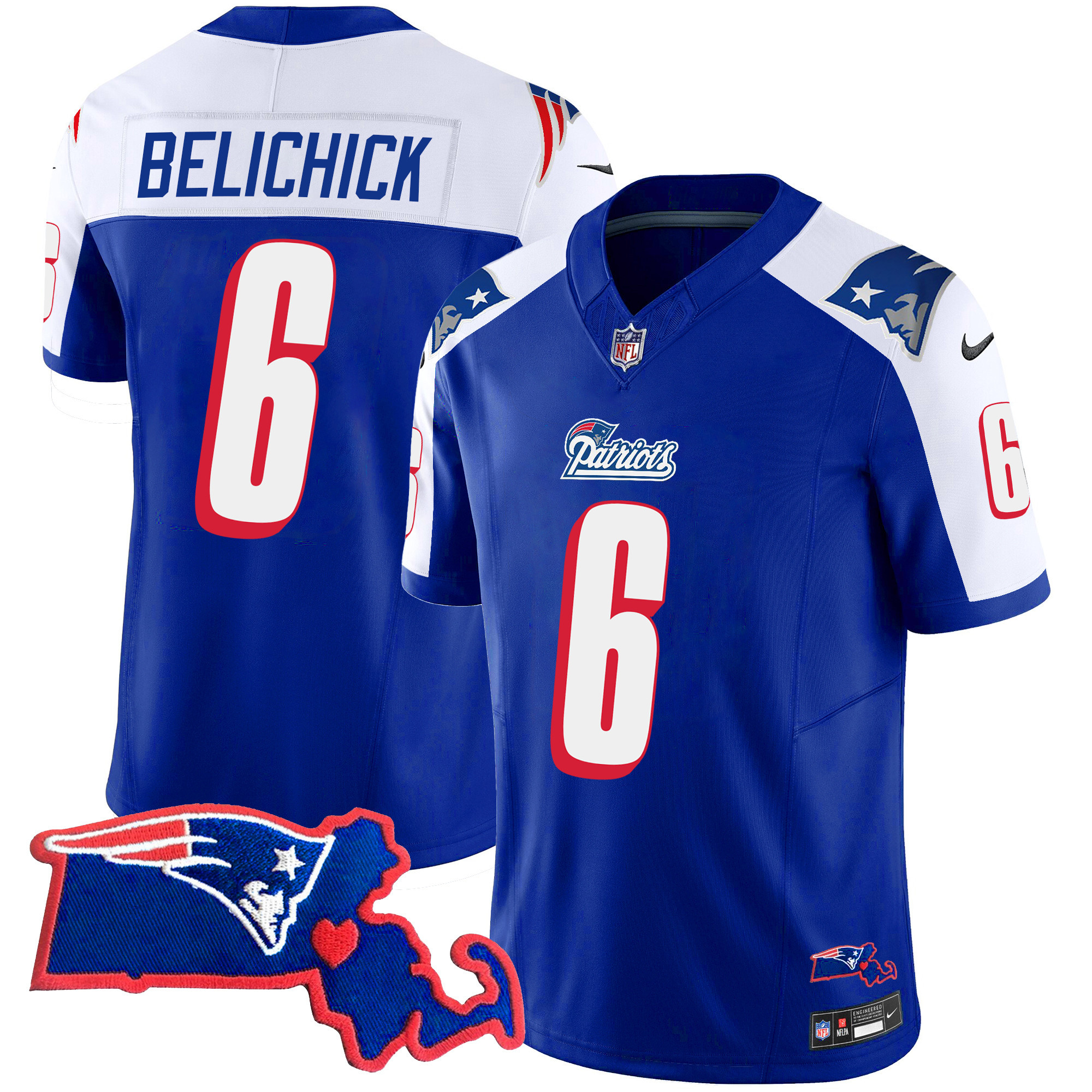 Bill Belichick Men's New England Patriots Bill Belichick 6x Champions Vapor 1996 Alternate Jersey - All Stitched