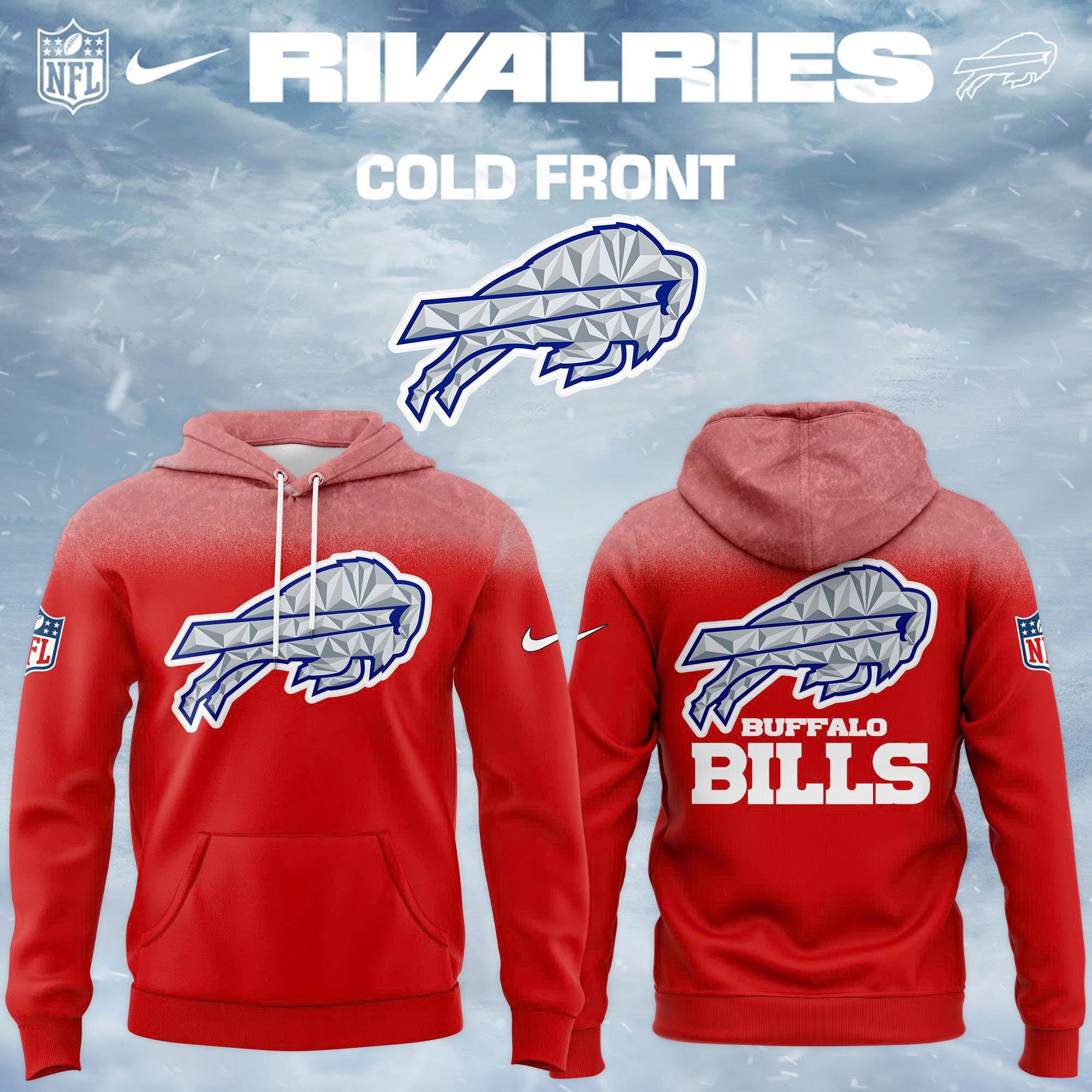 Bills 2025-26 Rivalries Cold Front Red Winter Hoodie