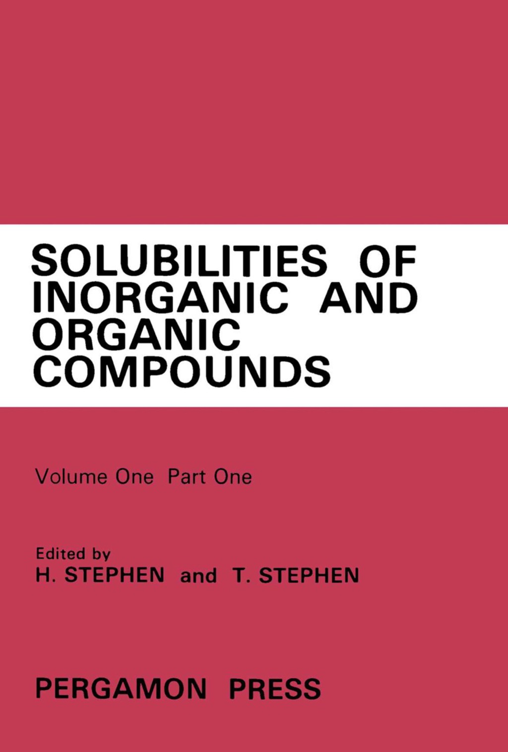 Binary Systems Solubilities of Inorganic and Organic Compounds, Volume 1P1  â€“ PDF/EPUB Version Downloadable