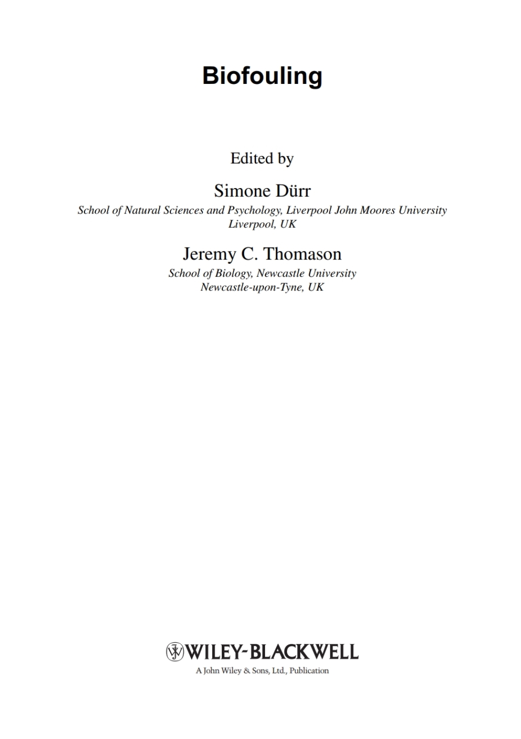 Biofouling 1st Edition â€“ PDF/EPUB Version Downloadable
