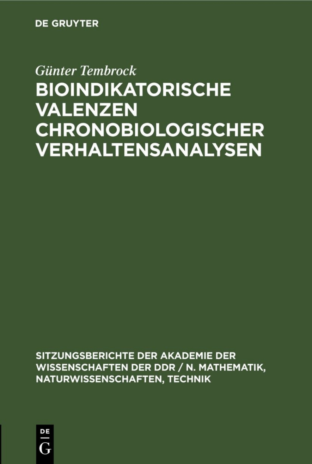 Bioindikatorische Valenzen chronobiologischer Verhaltensanalysen 1st Edition â€“ PDF/EPUB Version Downloadable