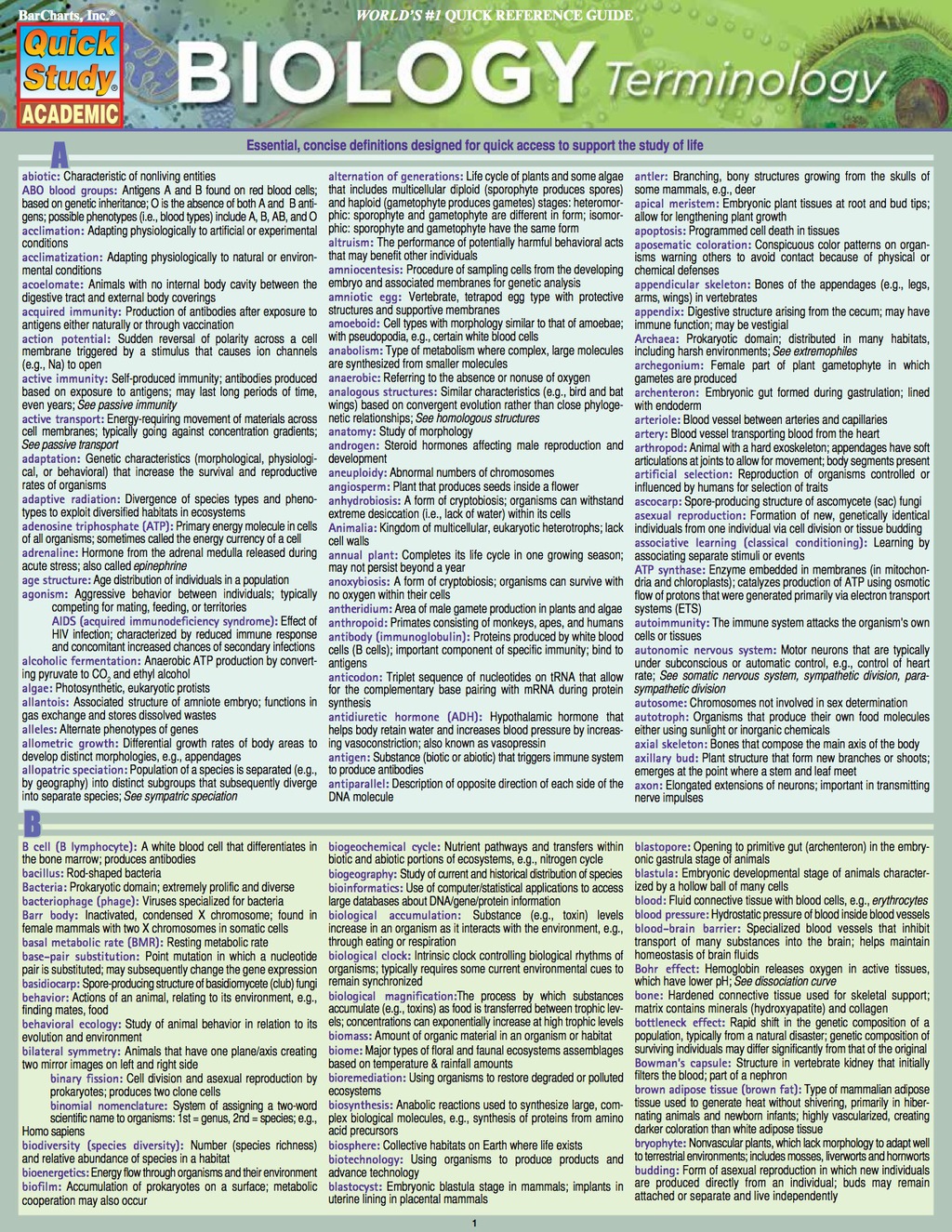 Biology Terminology - (PDF/EPUB Version)