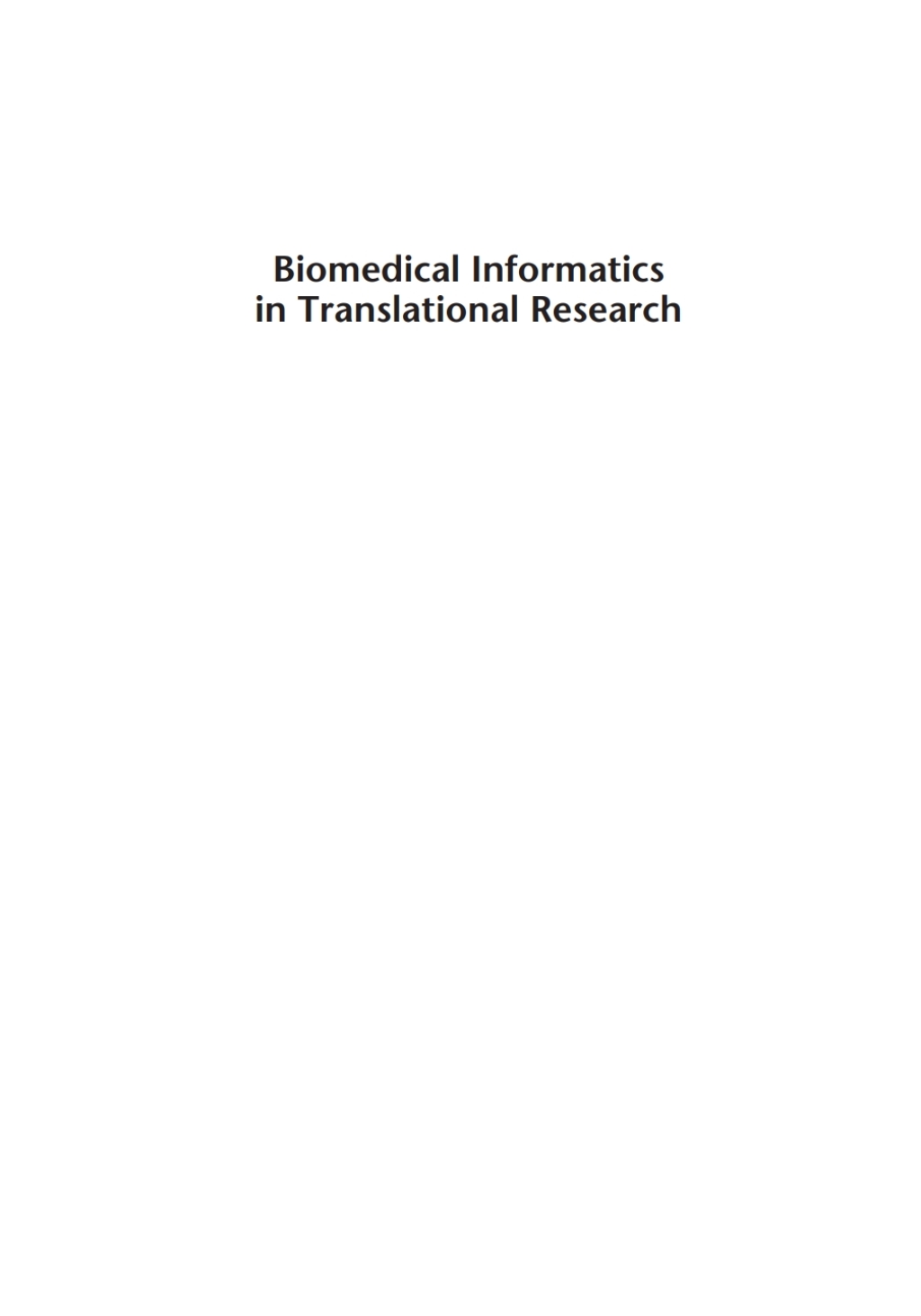 Biomedical Informatics in Translational Research 1st Edition â€“ PDF/EPUB Version Downloadable