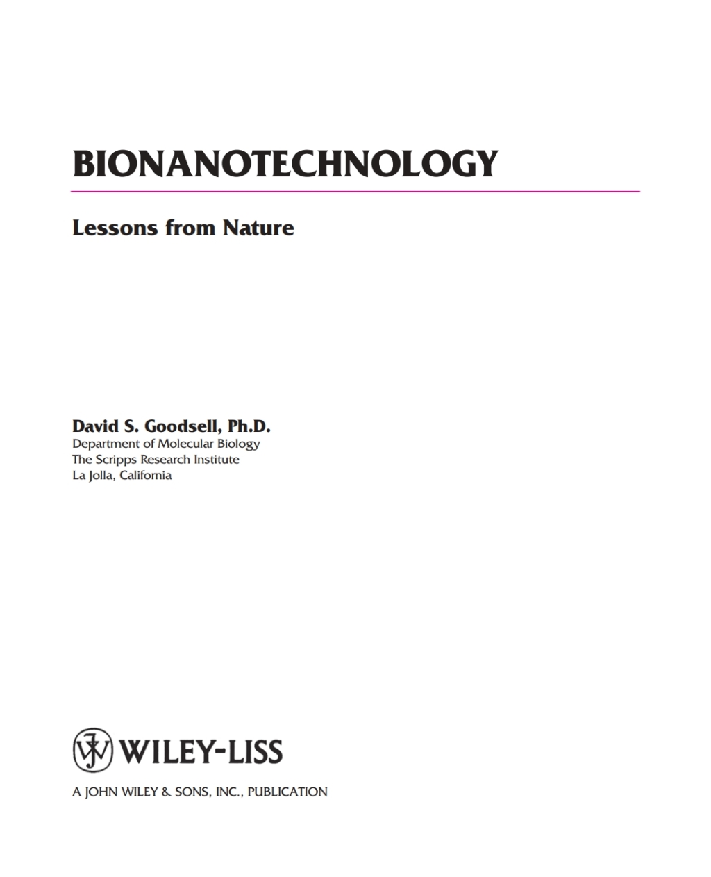 Bionanotechnology Lessons from Nature 1st Edition â€“ PDF/EPUB Version Downloadable