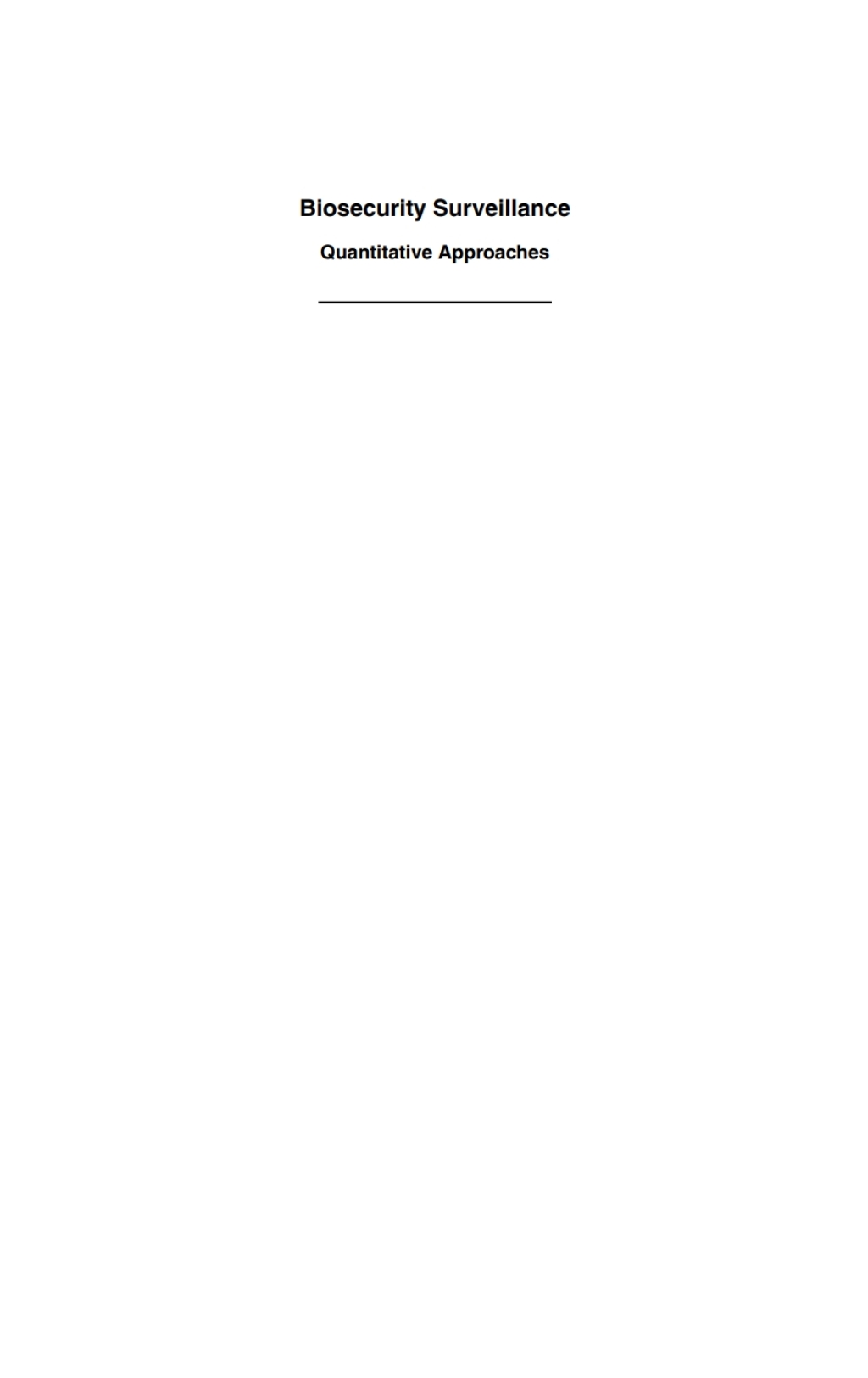 Biosecurity Surveillance Quantitative Approaches 1st Edition â€“ PDF/EPUB Version Downloadable