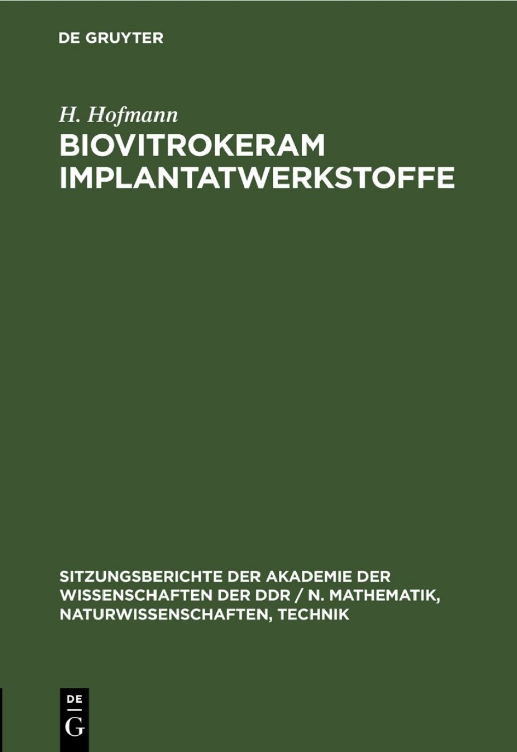Biovitrokeram Implantatwerkstoffe 1st Edition â€“ PDF/EPUB Version Downloadable