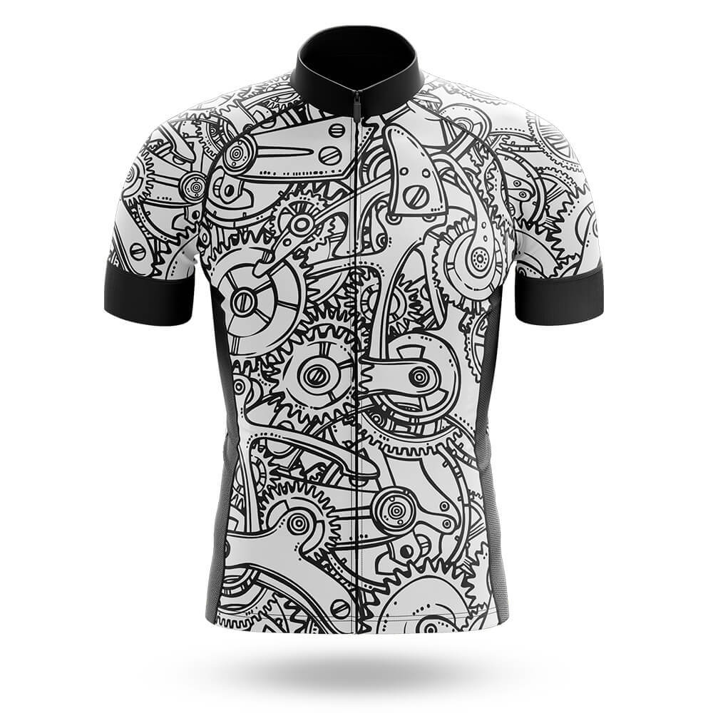 Black White Gears - Men's Cycling Jersey Only