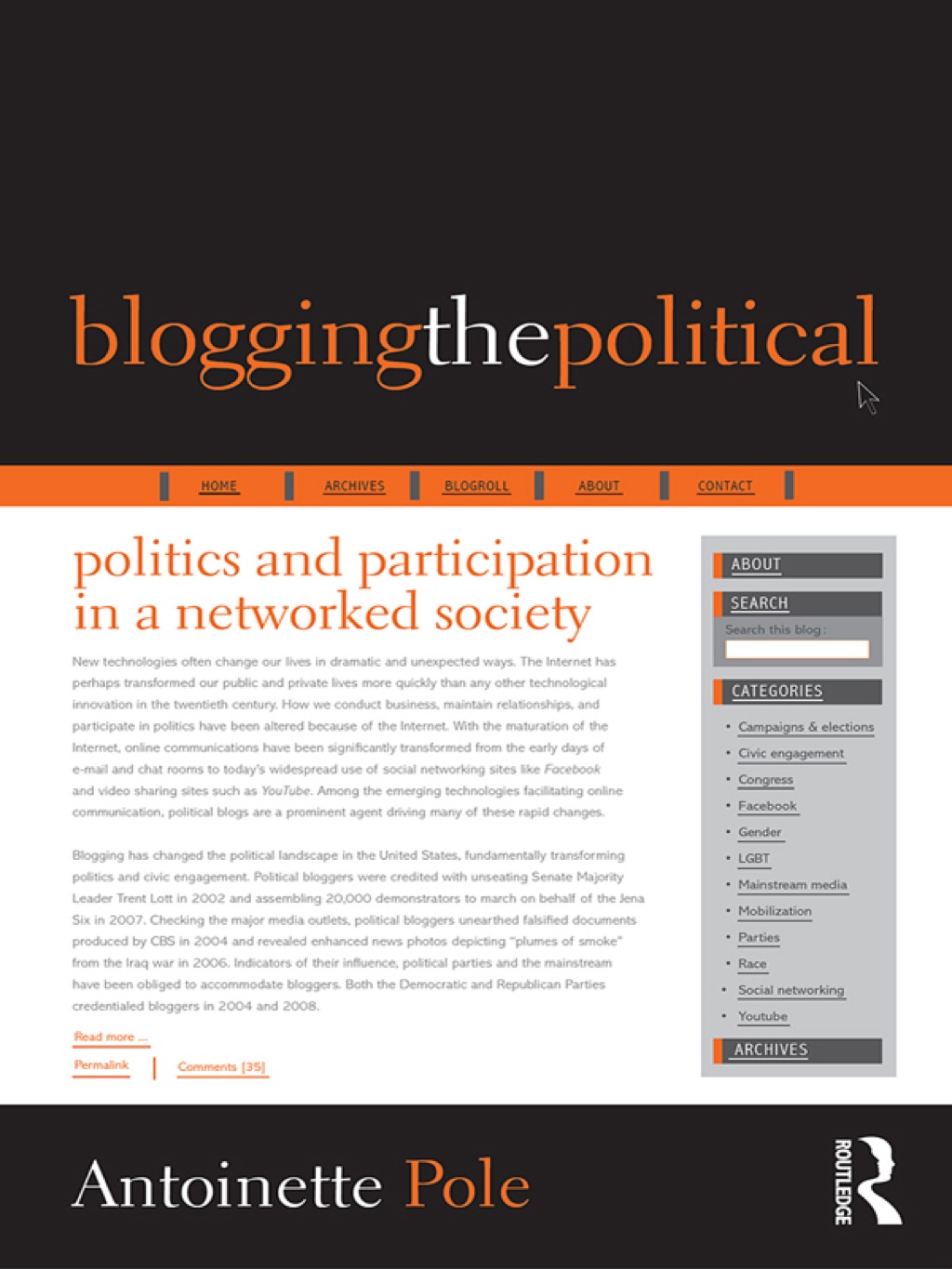 Blogging the Political Politics and Participation in a Networked Society 1st Edition â€“ PDF/EPUB Version Downloadable