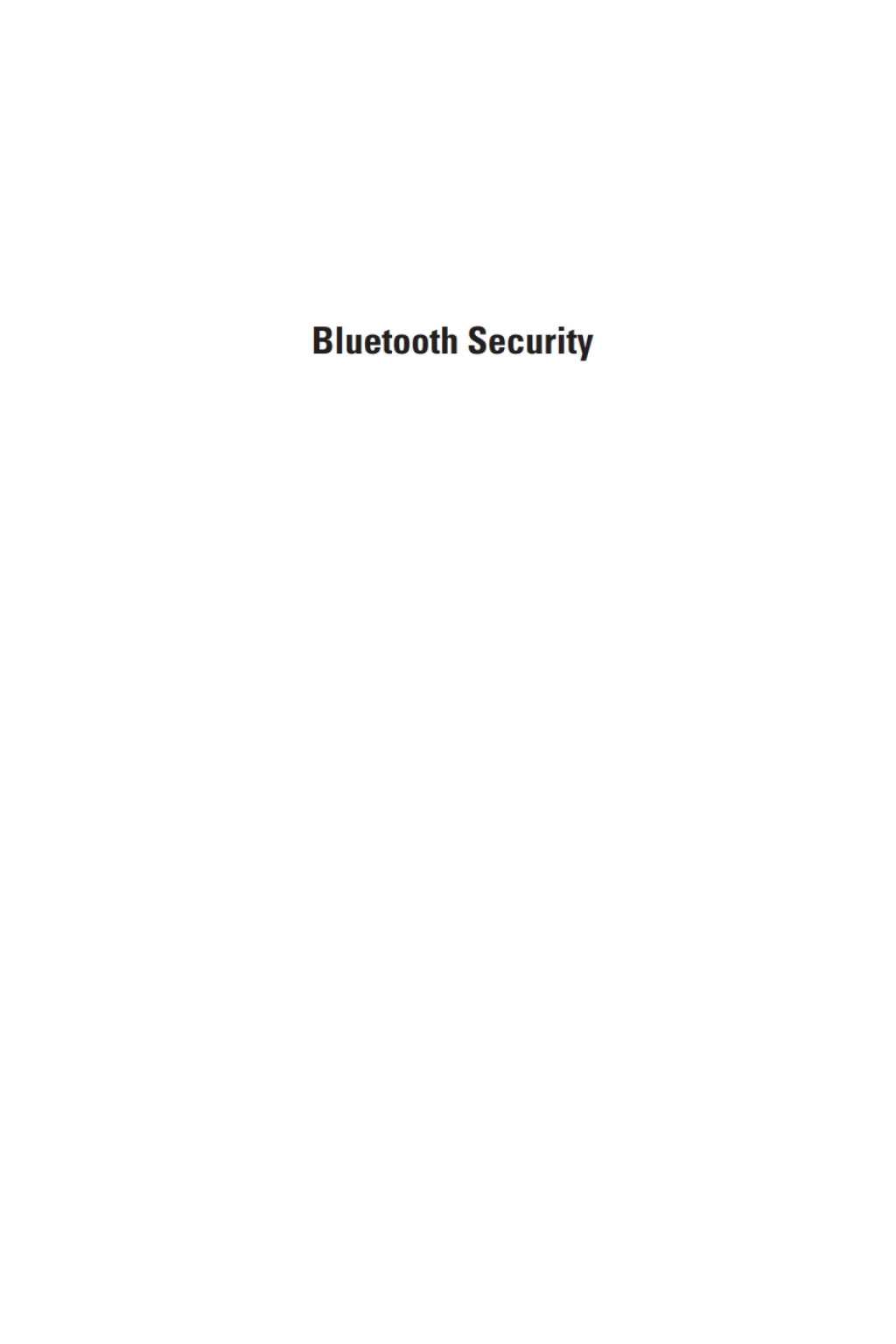 Bluetooth Security 1st Edition â€“ PDF/EPUB Version Downloadable