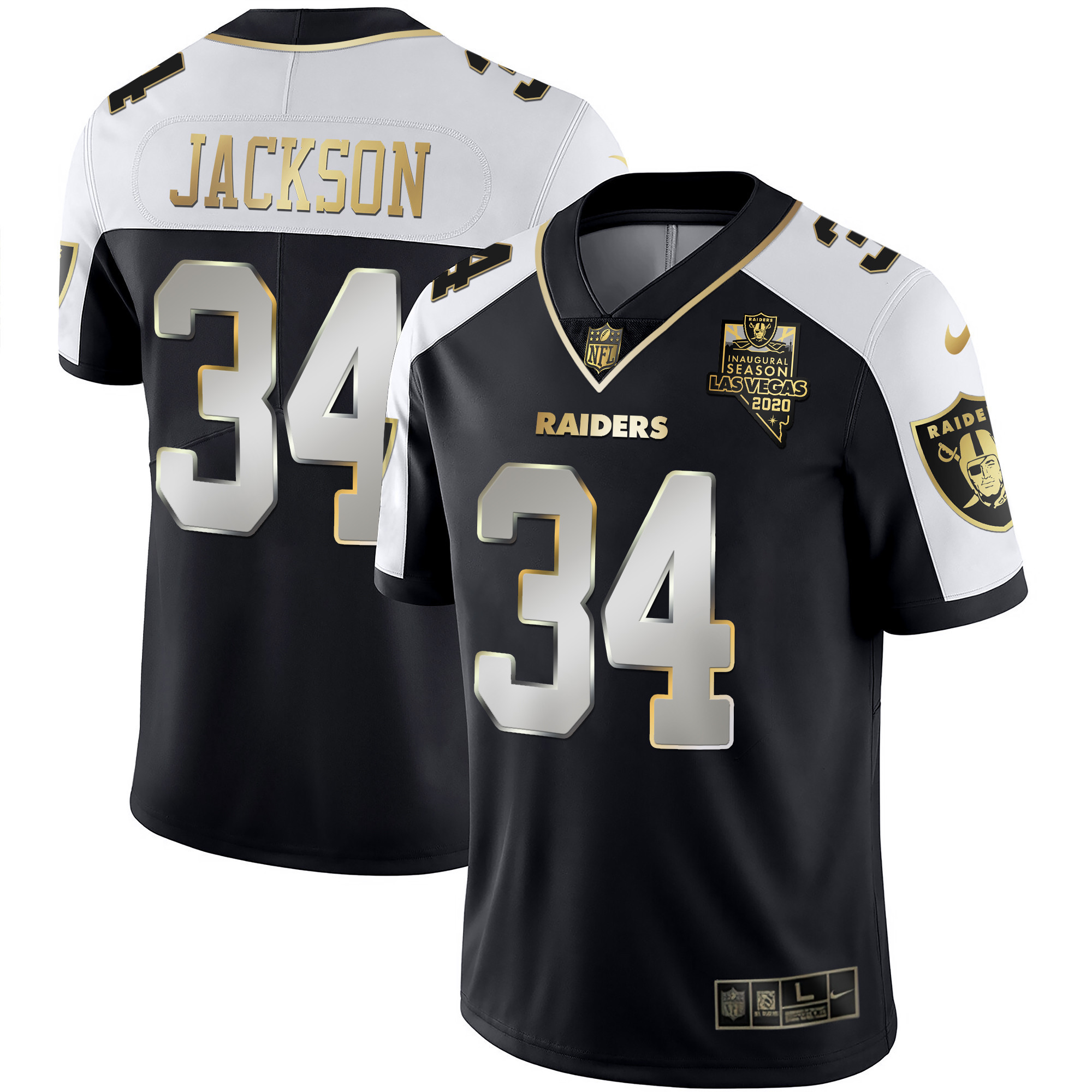 Bo Jackson Men's Las Vegas Raiders Vapor Gold Alternate Limied Jersey - All Stitched