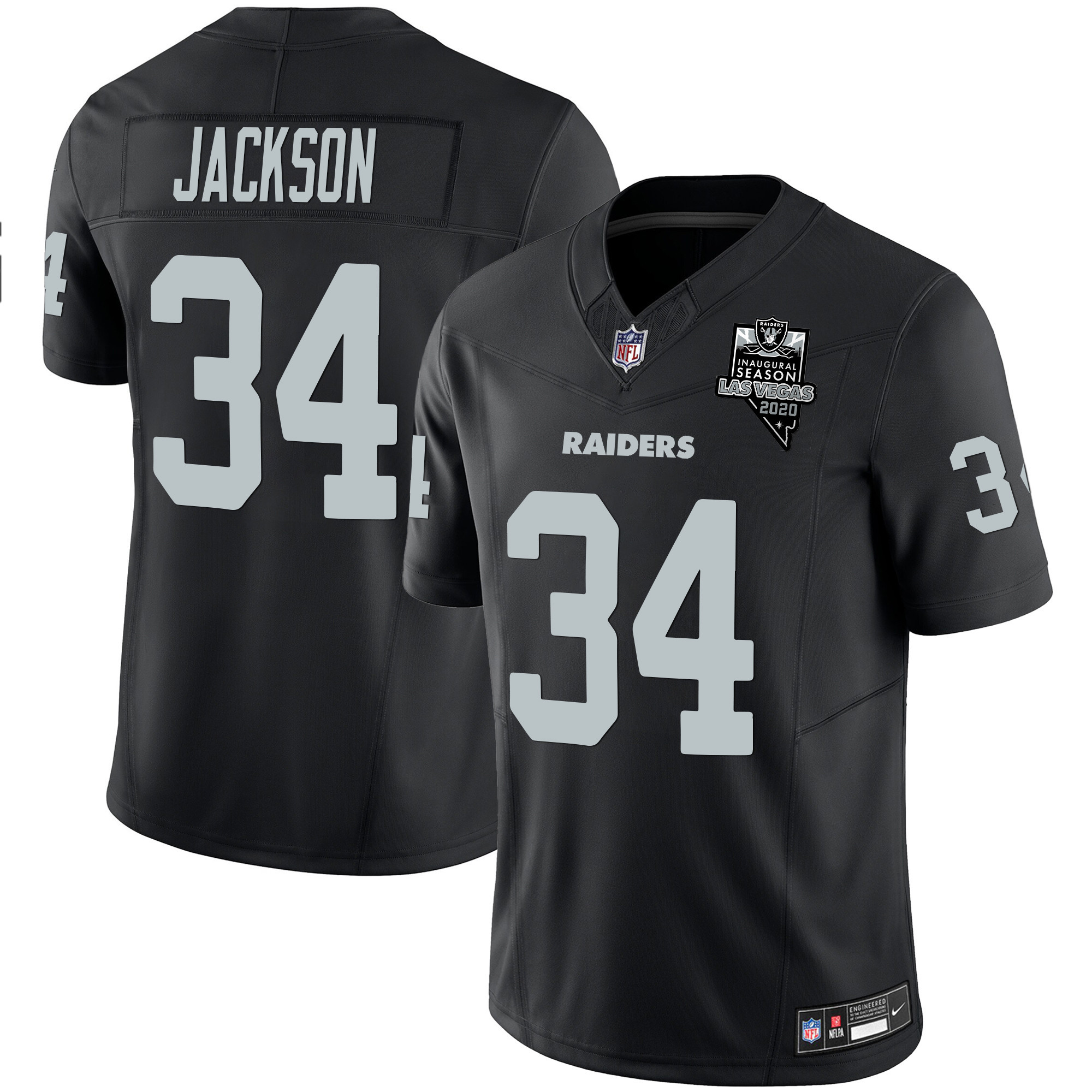Bo Jackson Men's Las Vegas Raiders Vapor Limited Black Jersey - All Stitched