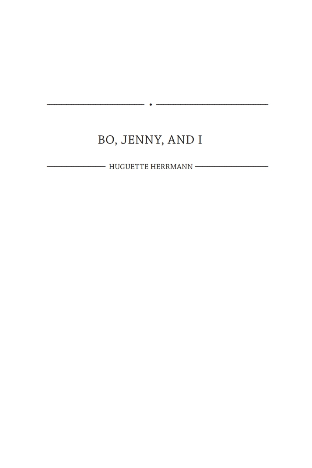 Bo, Jenny, and I â€“ PDF/EPUB Version Downloadable