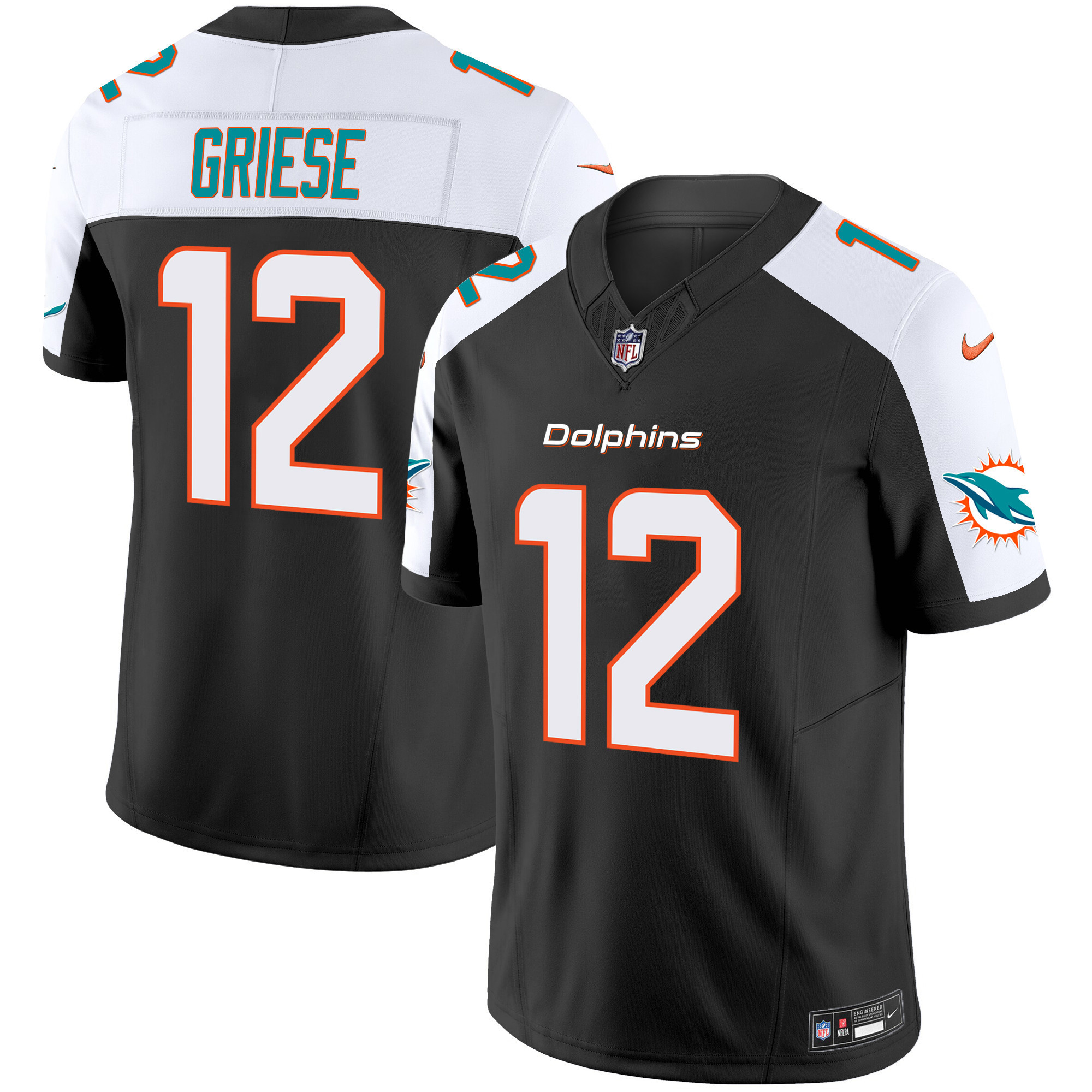 Bob Griese Men's Miami Dolphins Vapor Limited Black Alternate Jersey - All Stitched