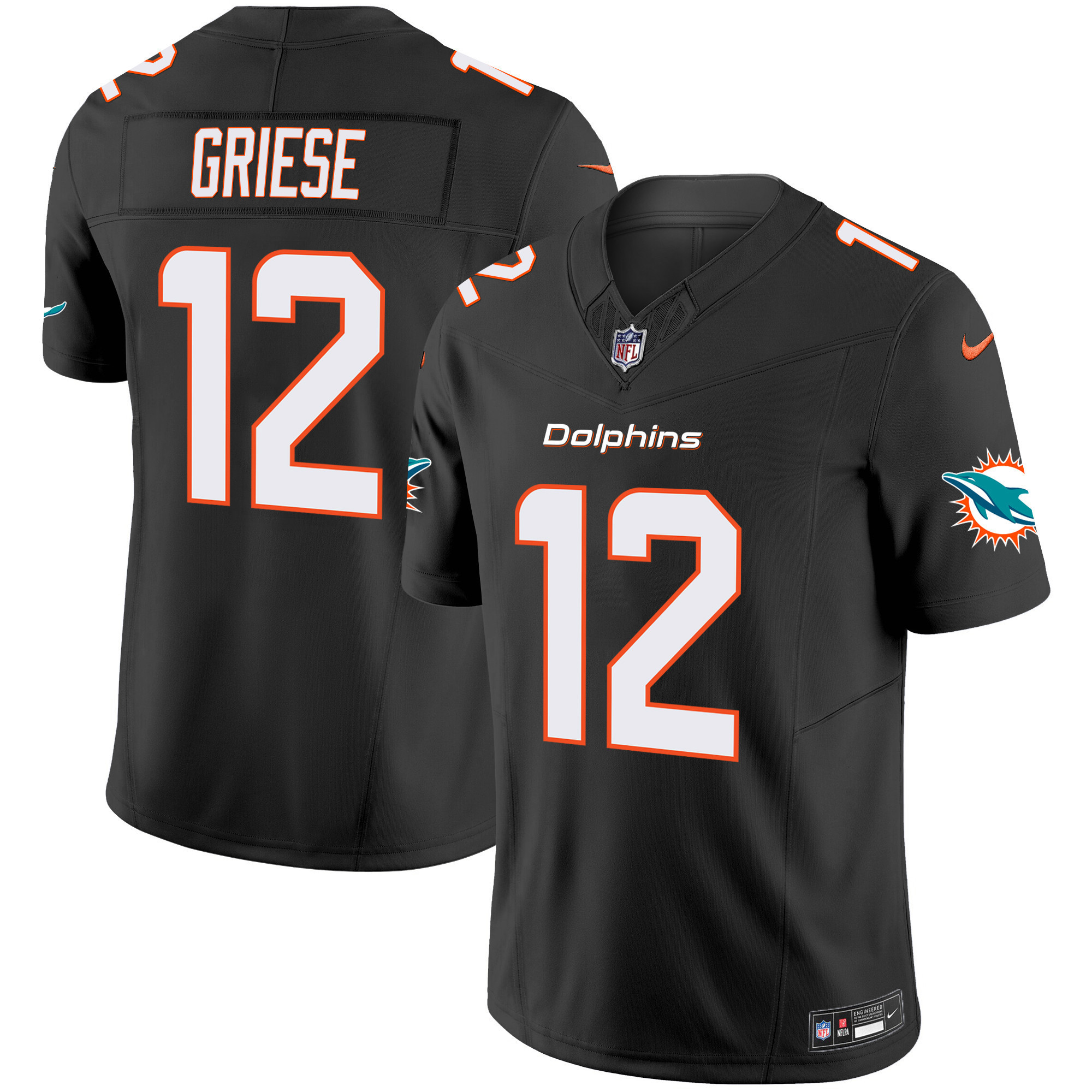 Bob Griese Men's Miami Dolphins Vapor Limited Black Jersey - All Stitched