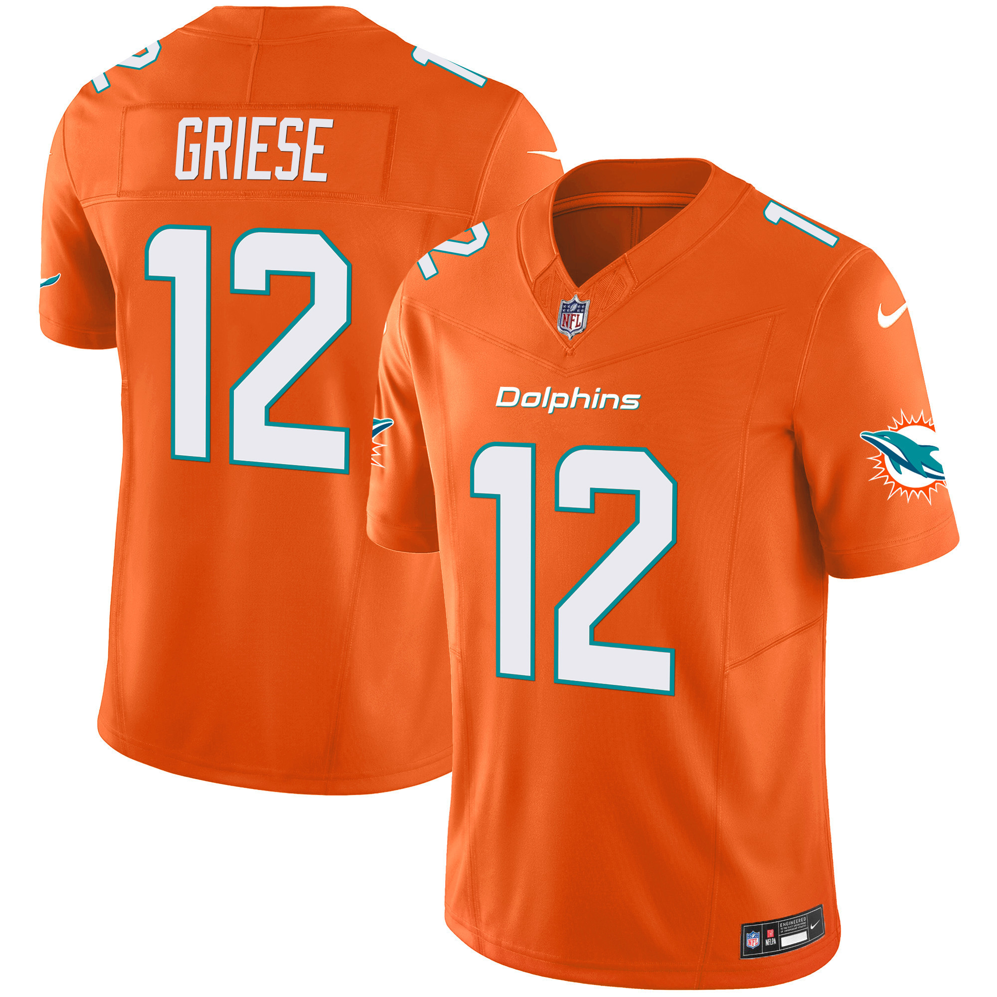 Bob Griese Men's Miami Dolphins Vapor Limited Orange Jersey - All Stitched