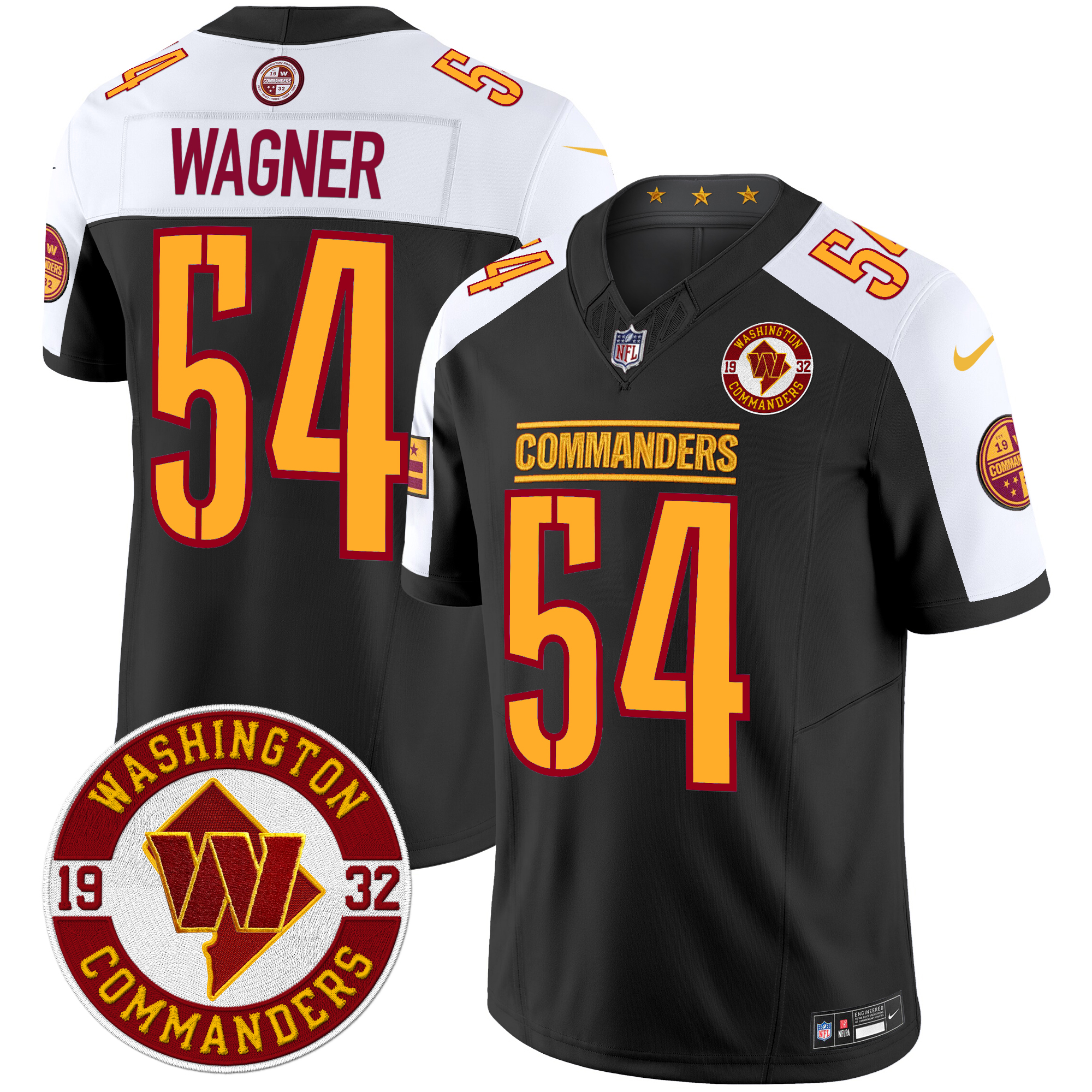 Bobby Wagner Men's Washington Commanders 2024 Vapor Limited Black Alternate Jersey - All Stitched