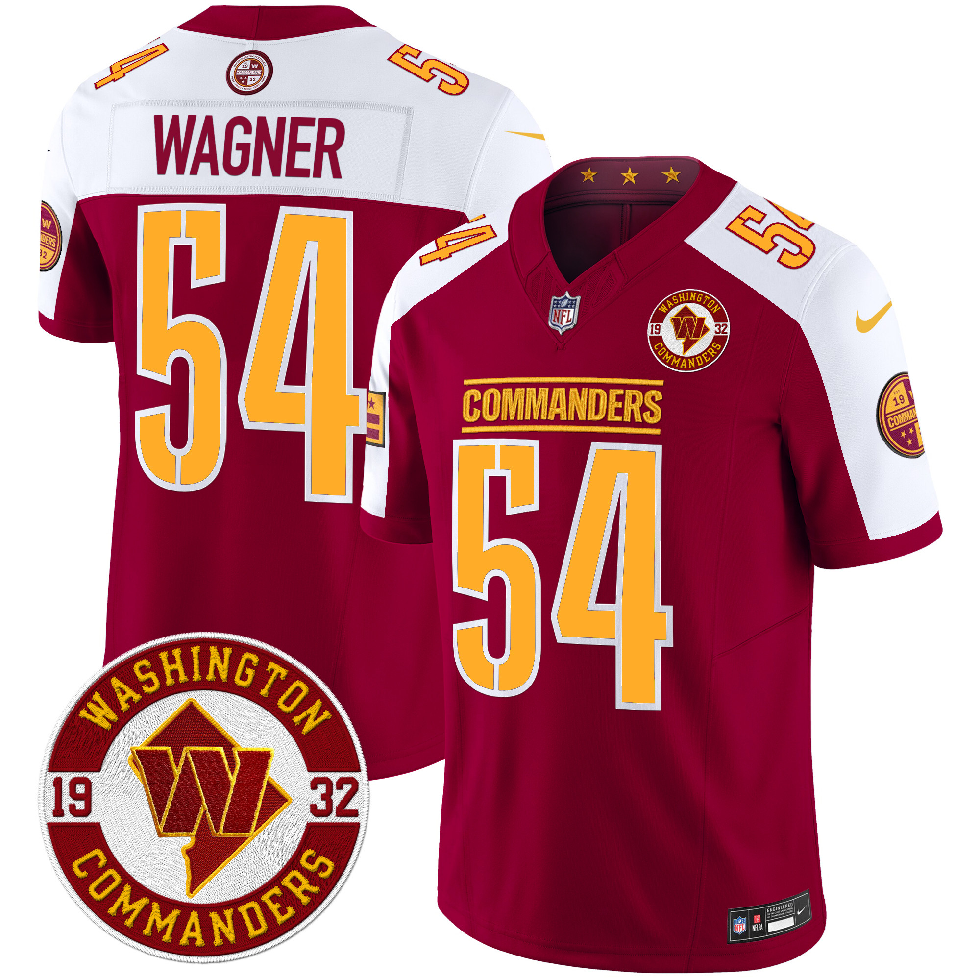 Bobby Wagner Men's Washington Commanders 2024 Vapor Limited Burgundy Alternate Jersey - All Stitched