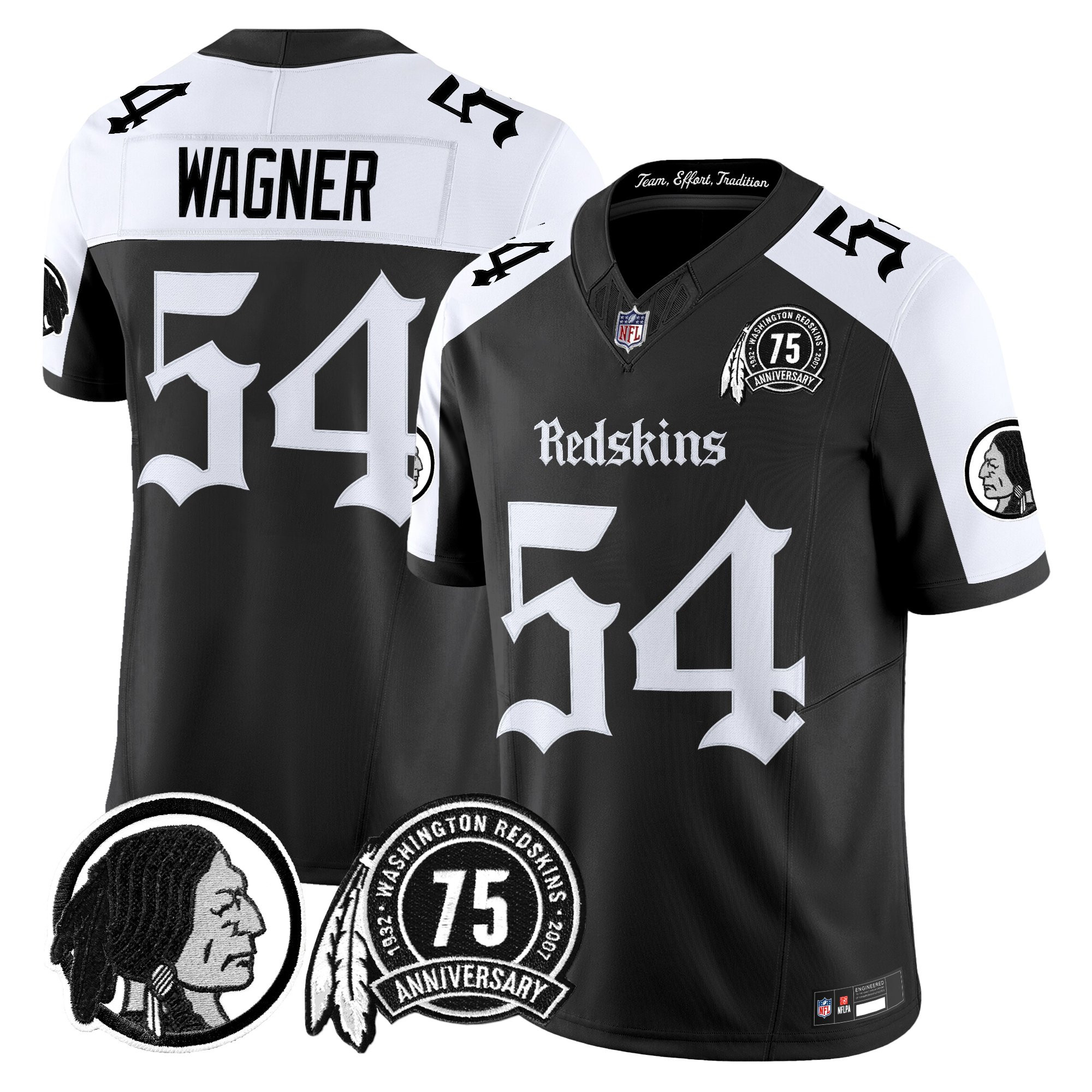 Bobby Wagner Men's Washington Commanders 'Gothic Capital Edition' Vapor Limited Alternate Jersey - All Stitched