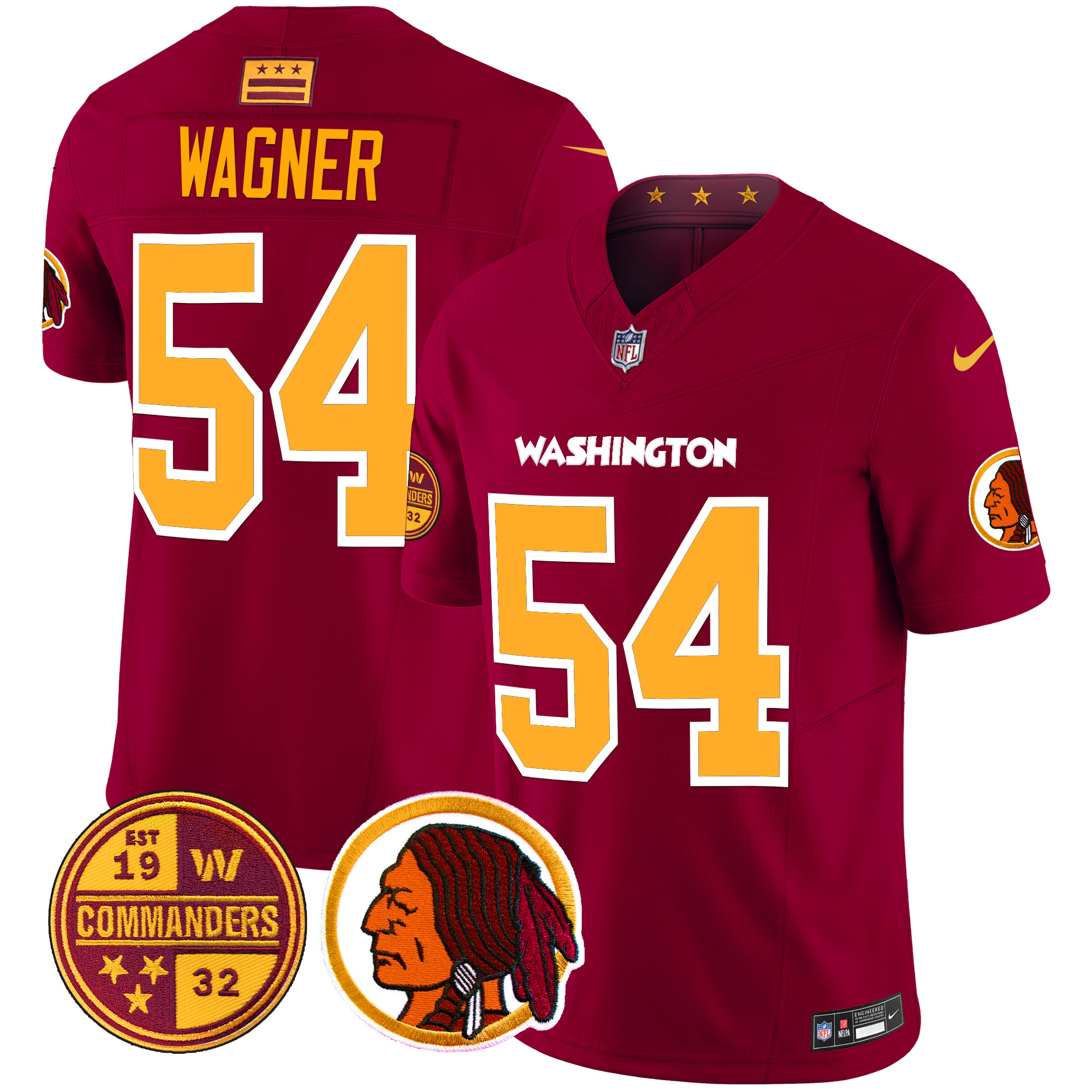 Bobby Wagner Men's Washington Half Washington Redskins & Washington Commanders Vapor Limited Burgundy Jersey - All Stitched