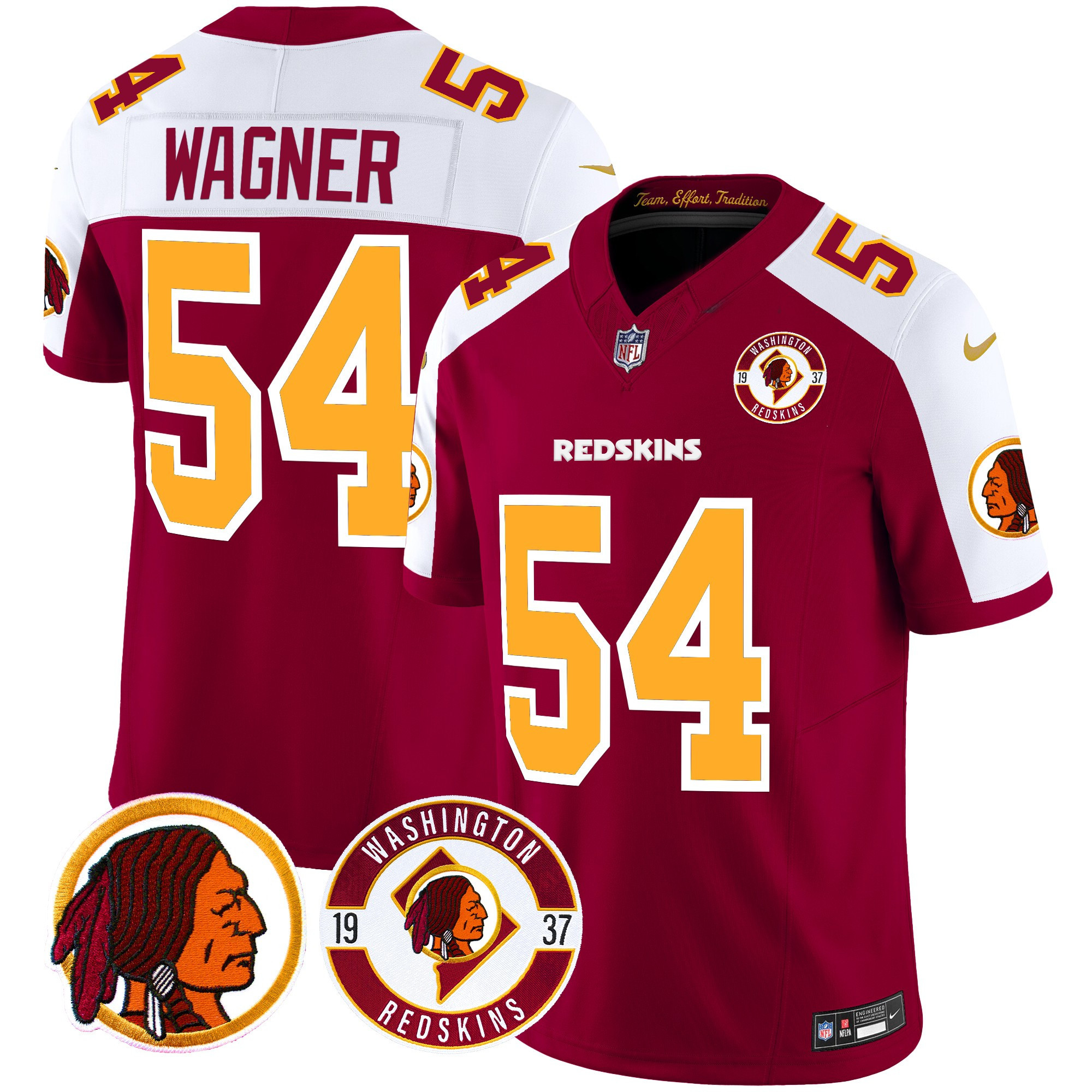 Bobby Wagner Men's Washington Redskins 2024 Vapor Limited Burgundy Alternate Jersey - All Stitched