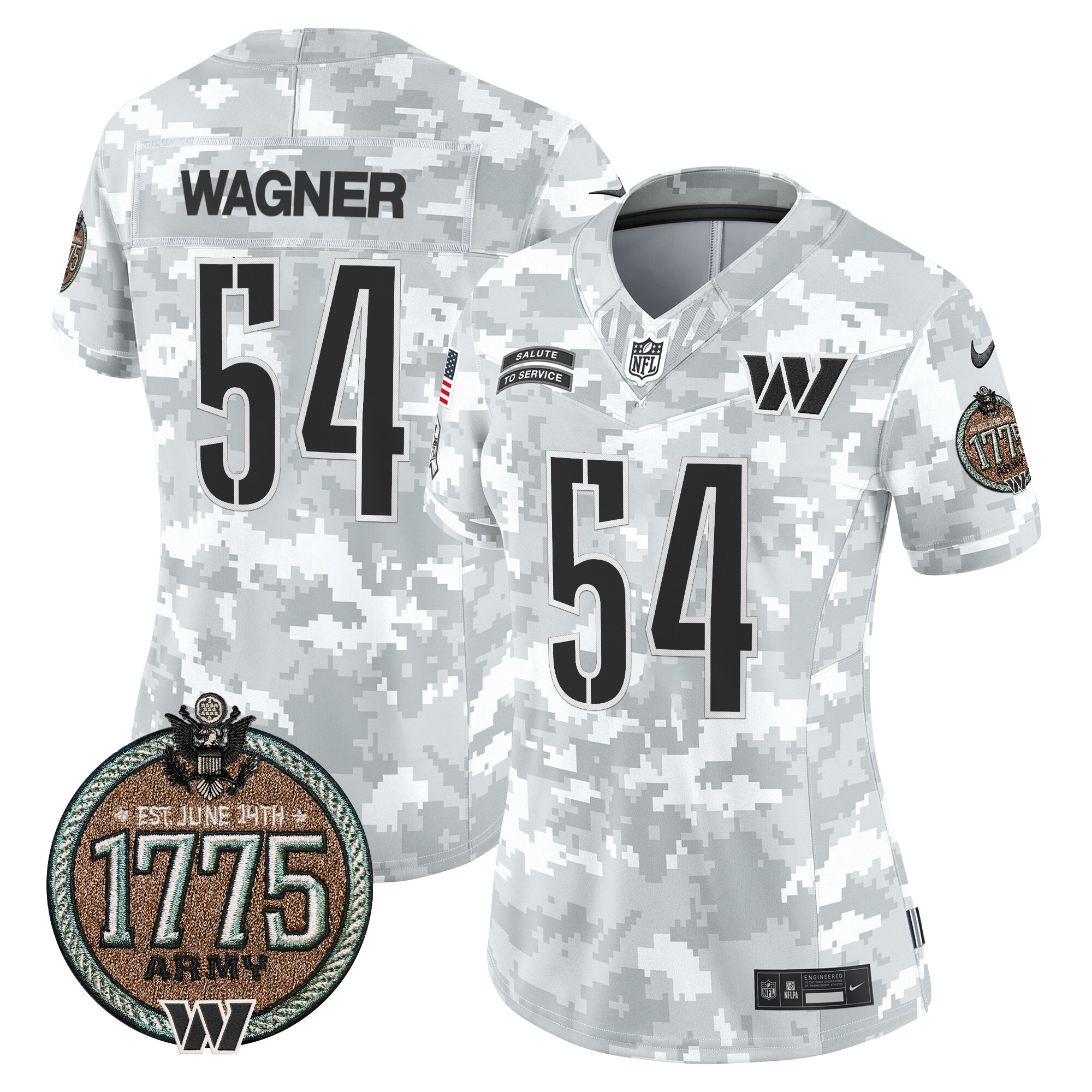 Bobby Wagner Women's Washington Commanders 2024 Salute to Service Establishment Year Patch Vapor Limited Army Jersey - All Stitched