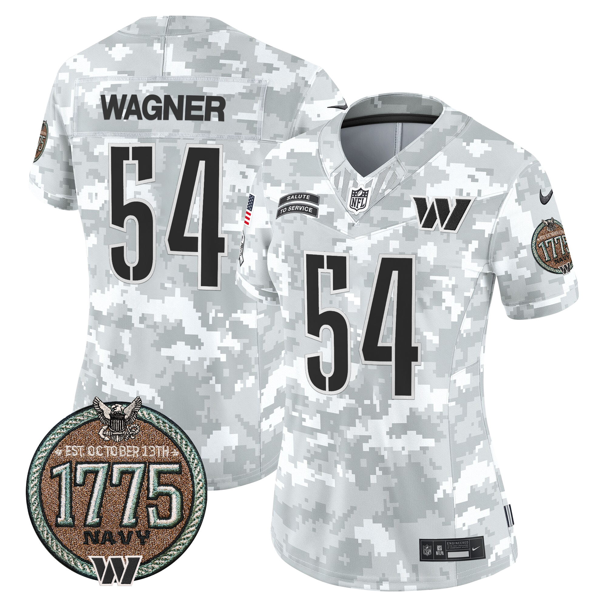 Bobby Wagner Women's Washington Commanders 2024 Salute to Service Establishment Year Patch Vapor Limited Navy Jersey - All Stitched