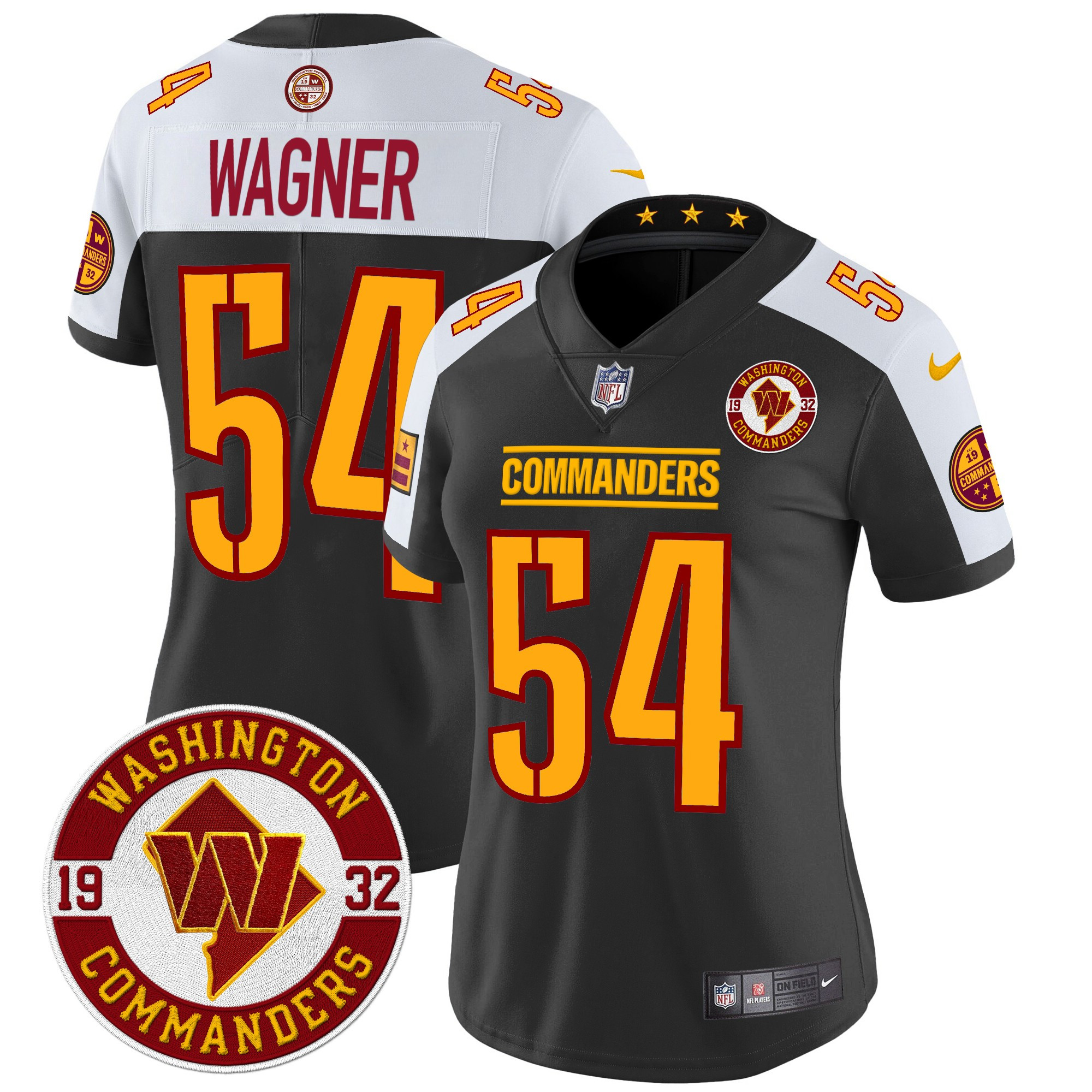 Bobby Wagner Women's Washington Commanders 2024 Vapor Limited Black Alternate Jersey - All Stitched