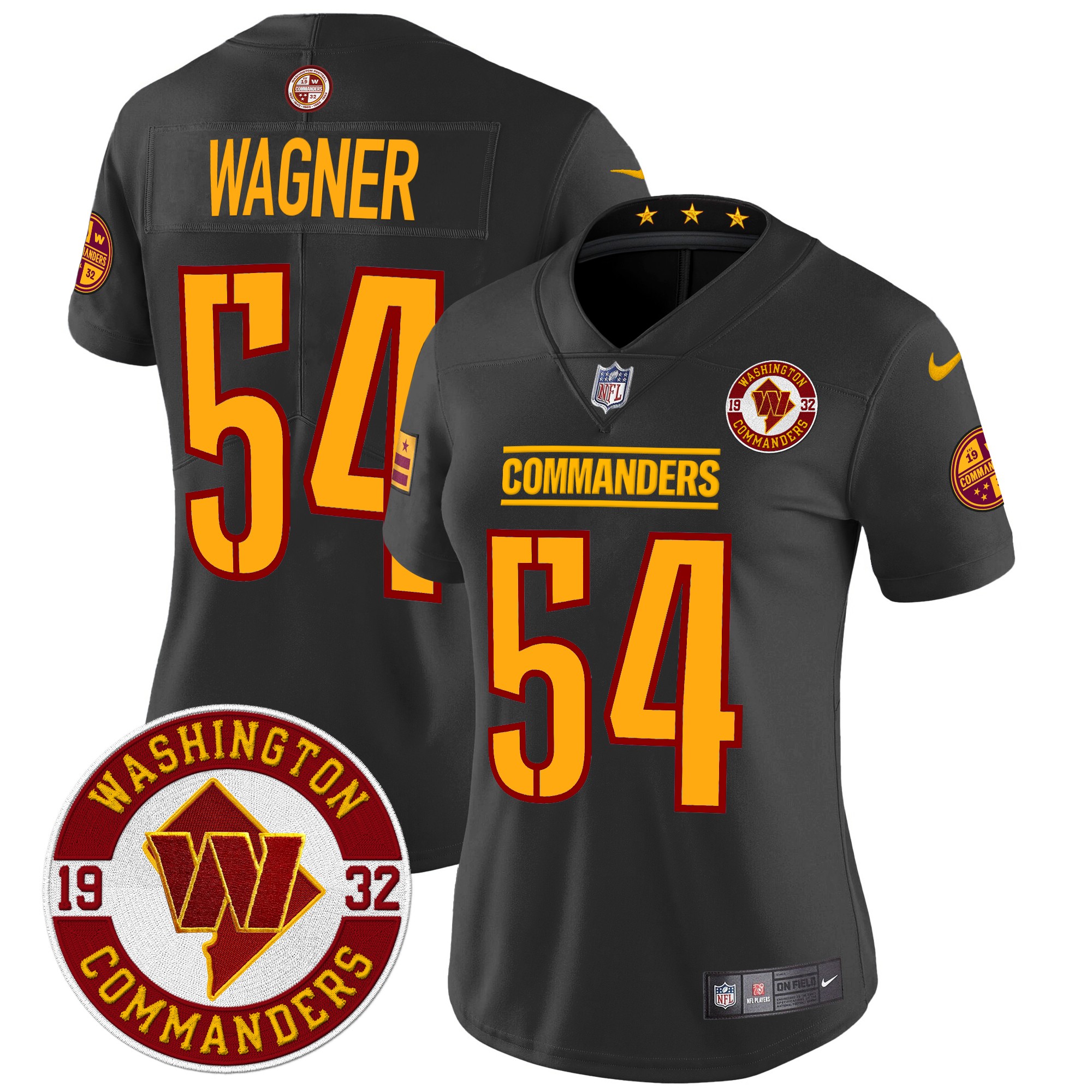 Bobby Wagner Women's Washington Commanders 2024 Vapor Limited Black Jersey - All Stitched