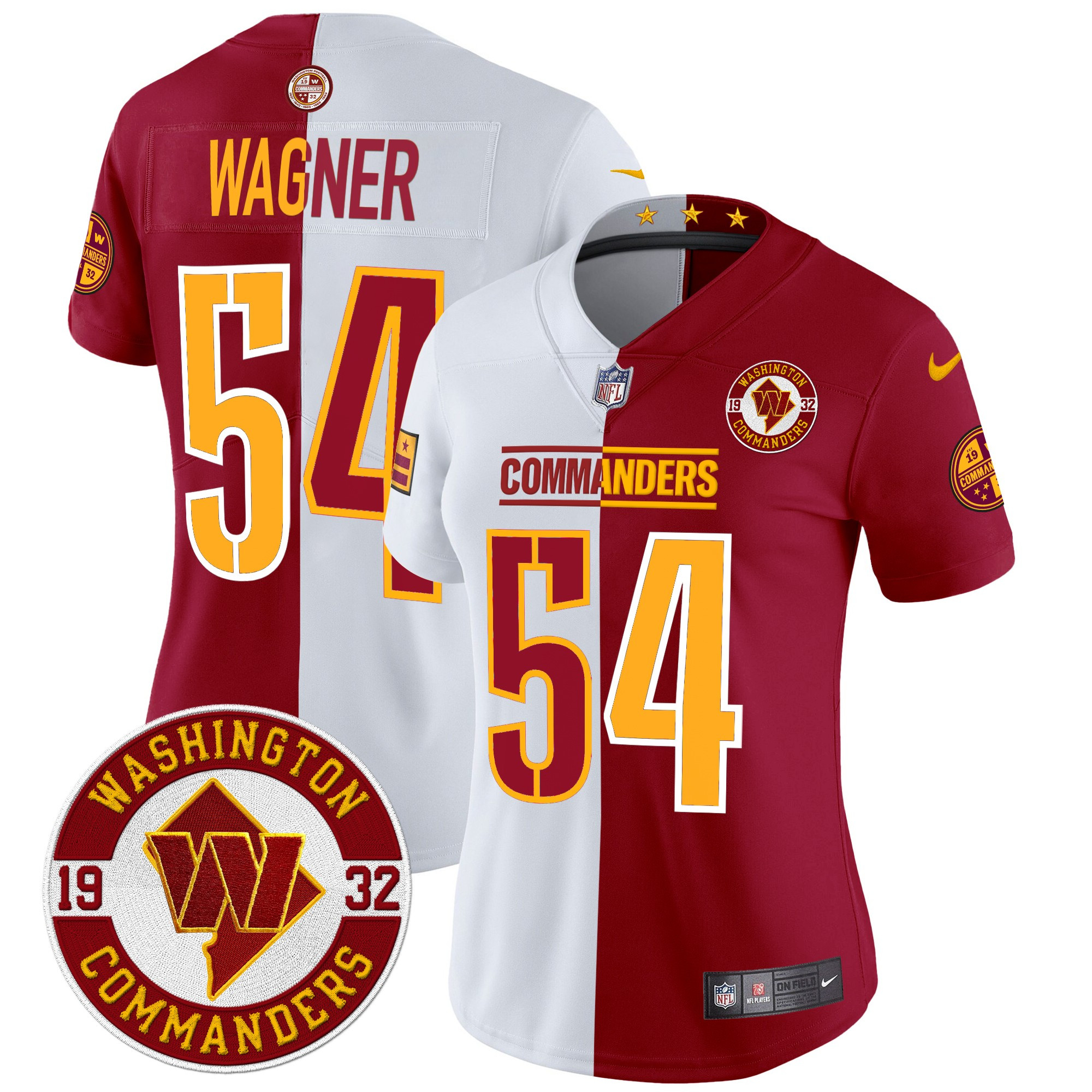 Bobby Wagner Women's Washington Commanders 2024 Vapor Limited Half Jersey - All Stitched