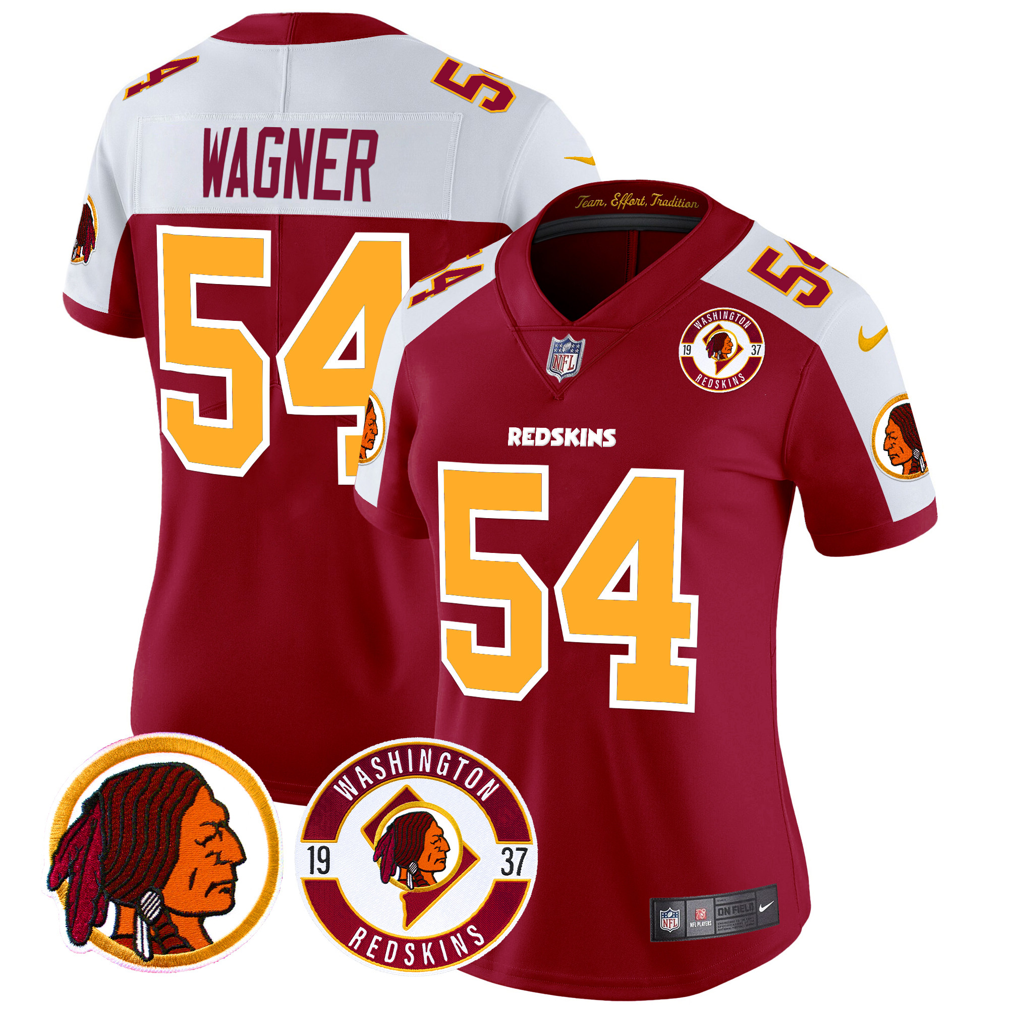 Bobby Wagner Women's Washington Redskins 2024 Vapor Limited Burgundy Alternate Jersey - All Stitched