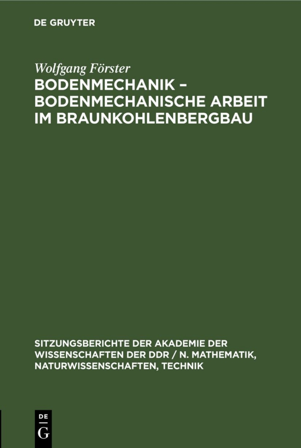 Bodenmechanik â€“ bodenmechanische Arbeit im Braunkohlenbergbau 1st Edition â€“ PDF/EPUB Version Downloadable