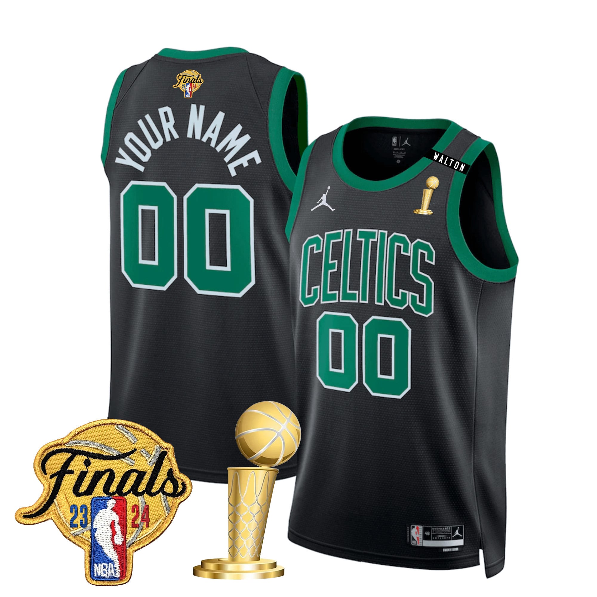 Boston Celtics 2024 Final & Champions Patch Swingman Custom Jersey V2 - All Stitched - Image 3