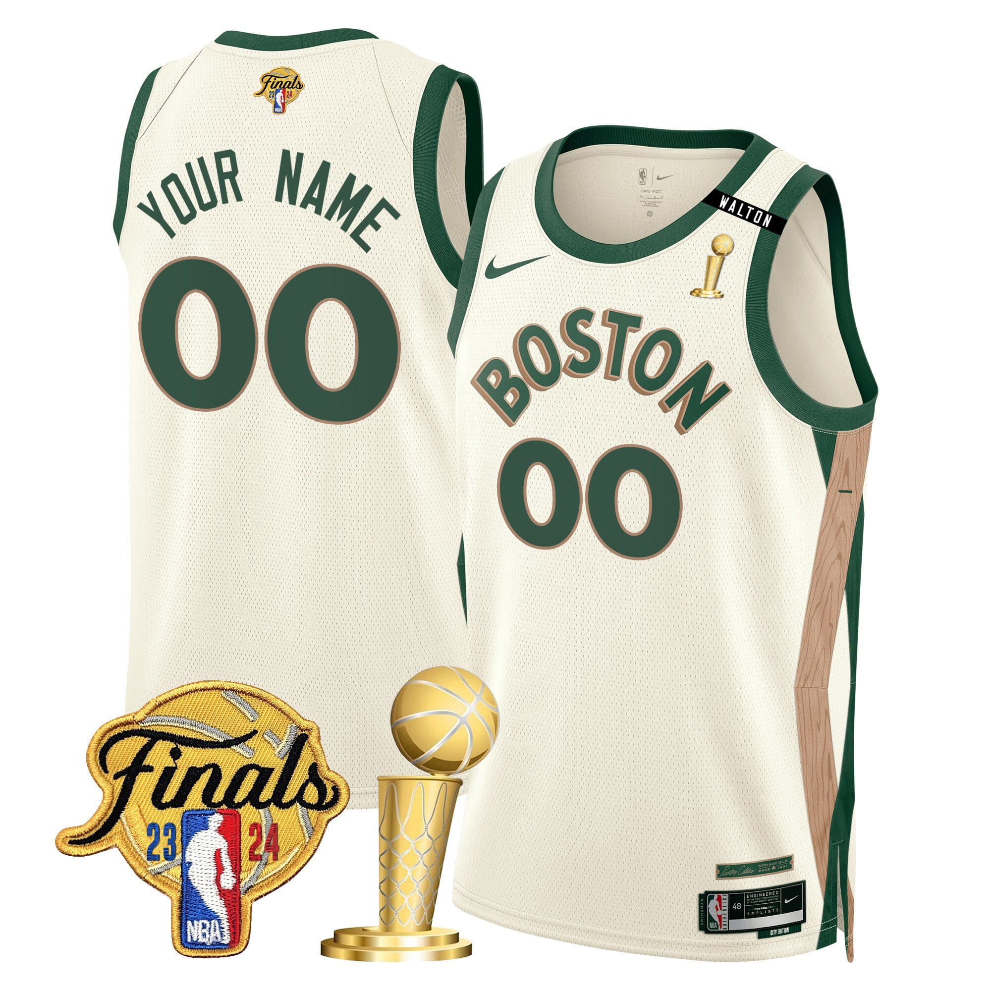 Boston Celtics 2024 Final & Champions Patch Swingman Custom Jersey V2 - All Stitched - Image 6