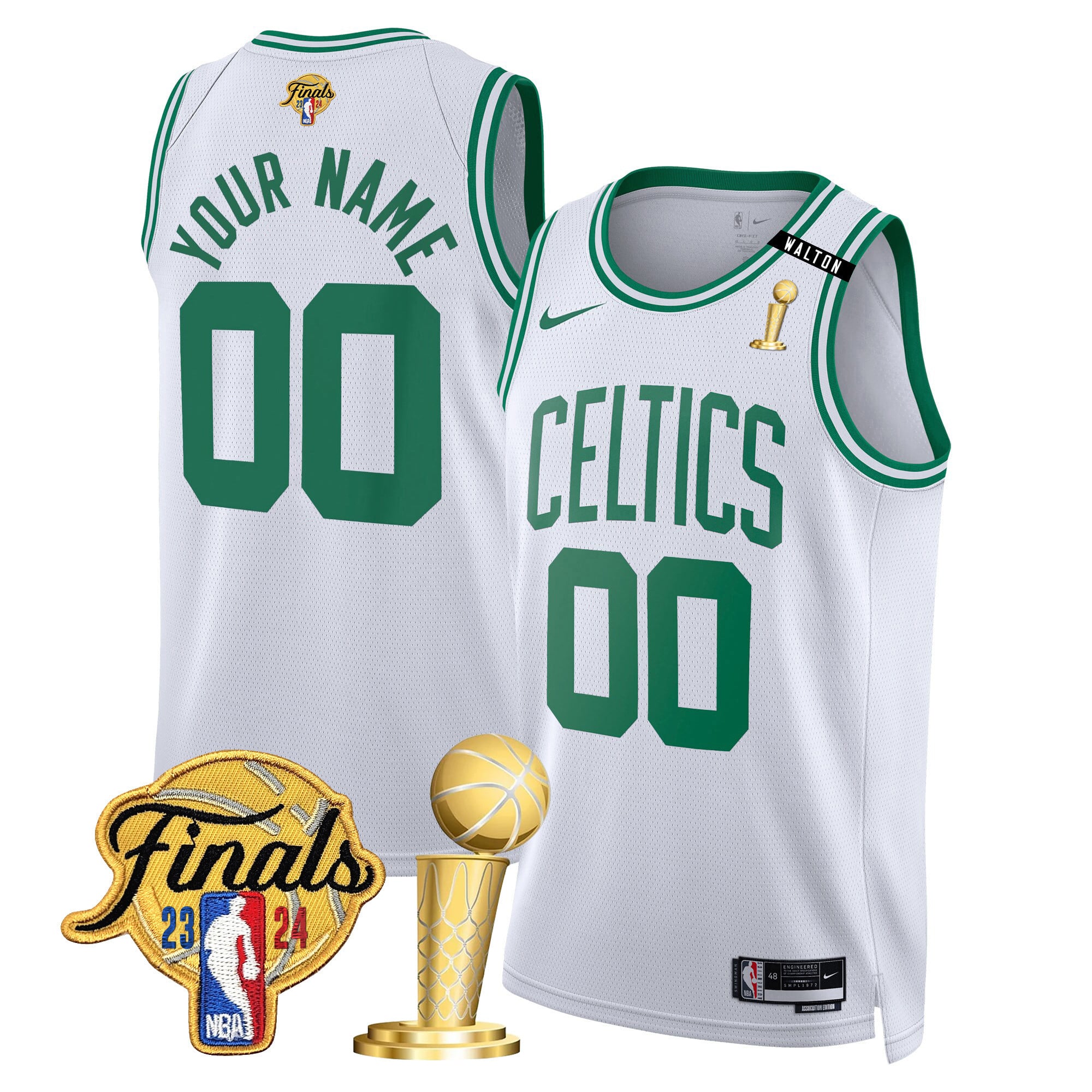 Boston Celtics 2024 Final & Champions Patch Swingman Custom Jersey V2 - All Stitched - Image 5