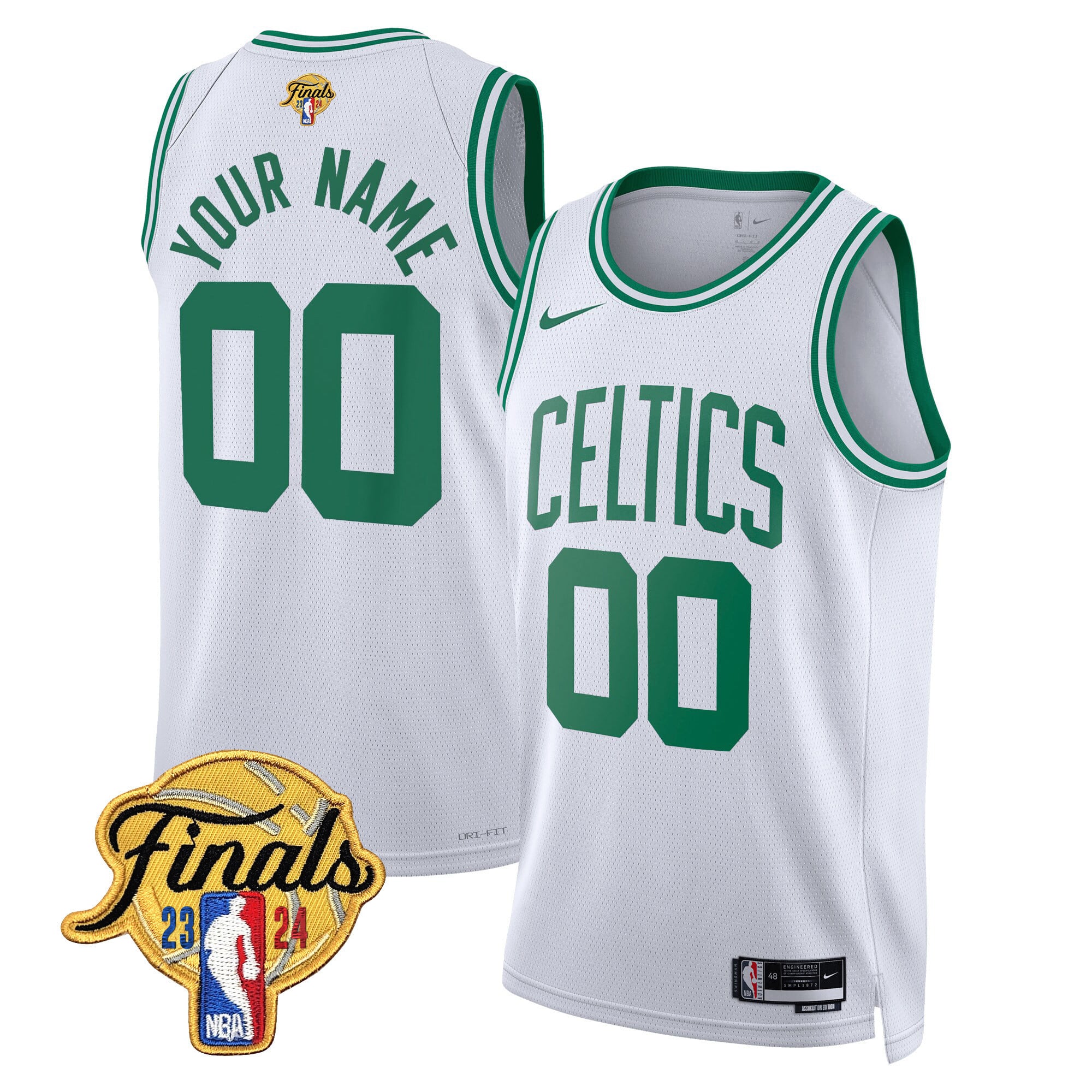 Boston Celtics 2024 Finals Patch Swingman Custom Jersey - All Stitched - Image 5