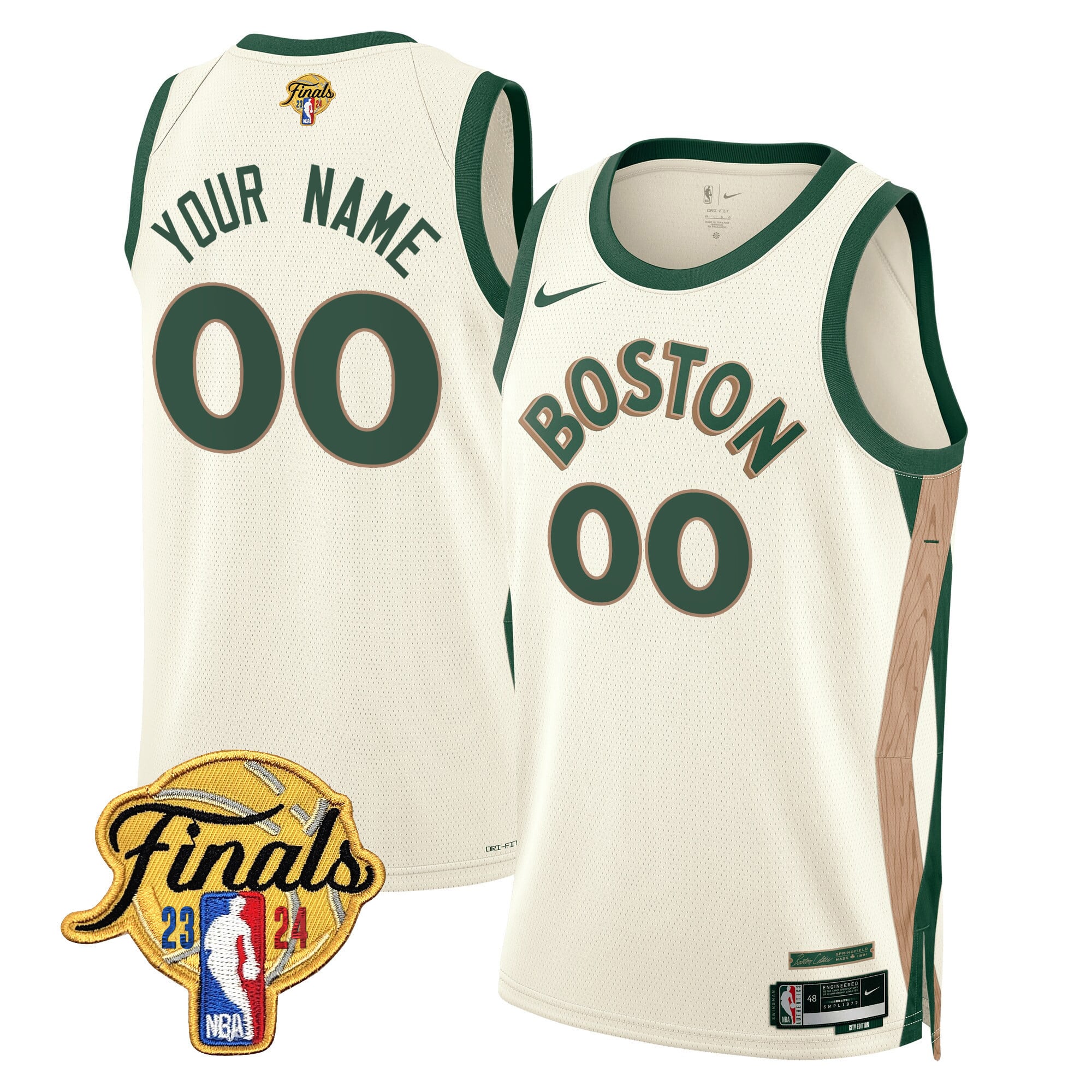 Boston Celtics 2024 Finals Patch Swingman Custom Jersey - All Stitched - Image 6
