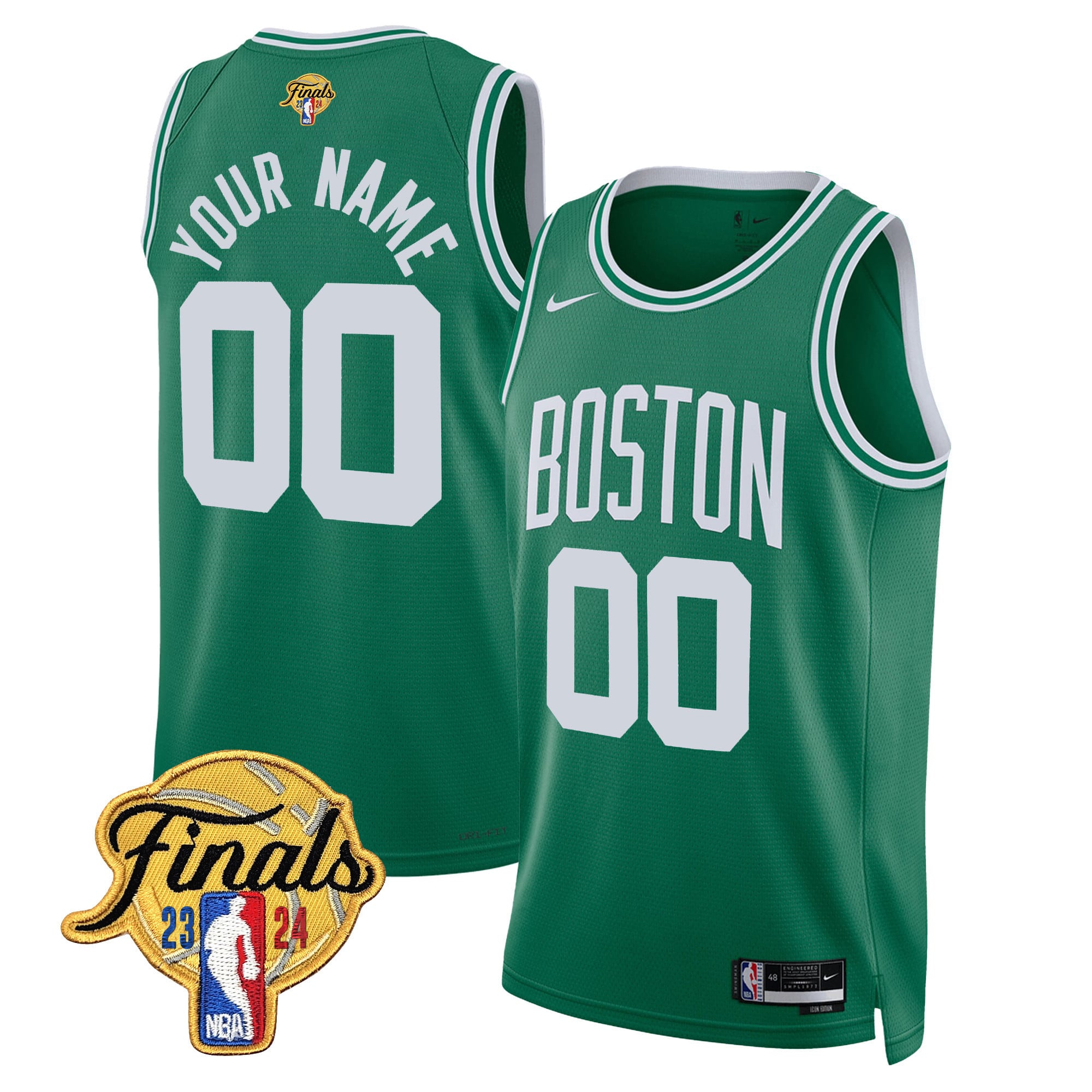Boston Celtics 2024 Finals Patch Swingman Custom Jersey - All Stitched - Image 4