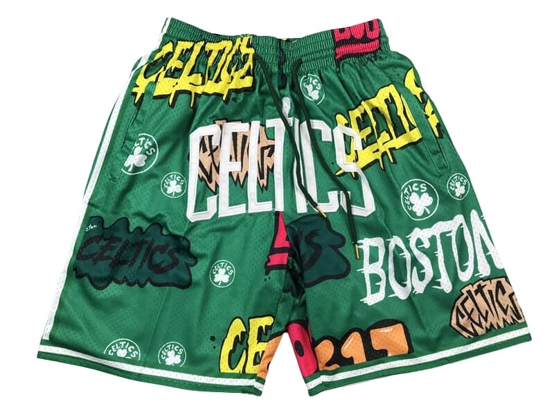 Boston Celtics Slap Sticker Swingman Shorts - Basketball Shorts Store