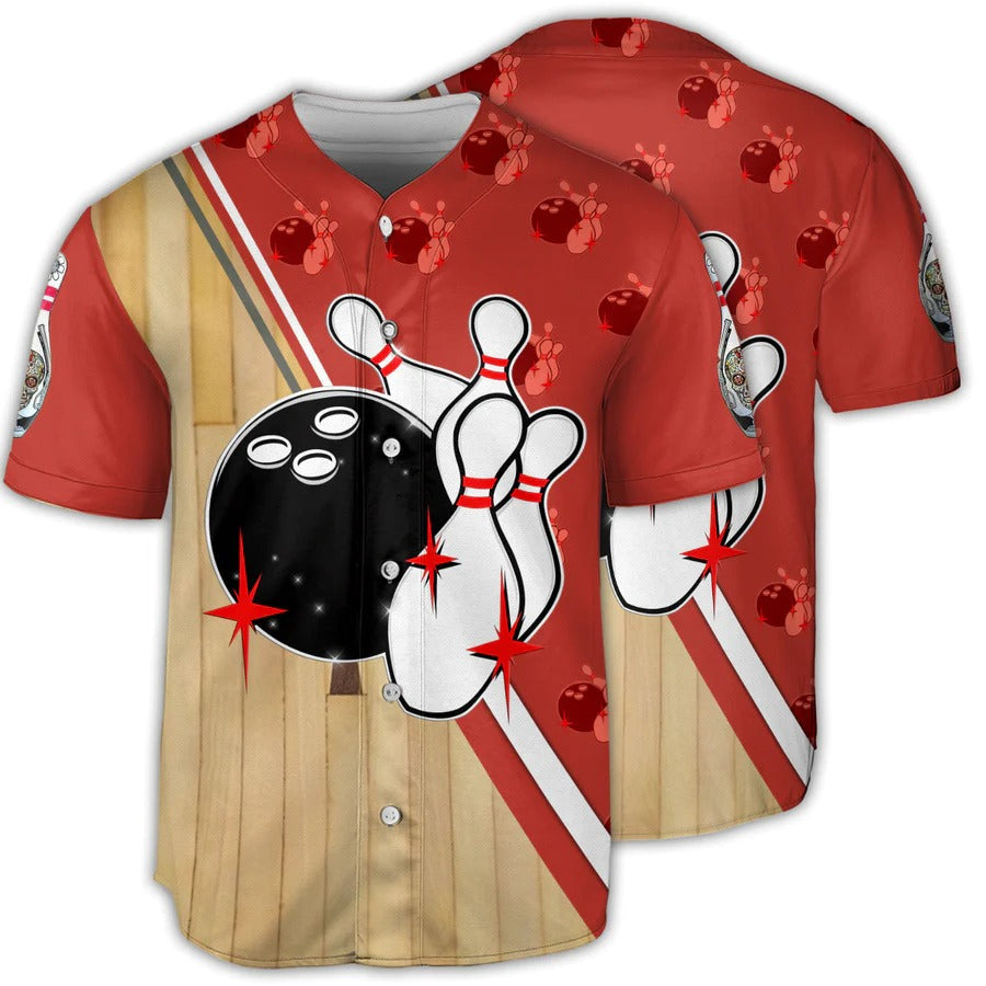 Bowling Baseball Jersey, Bowling Team Uniform, Bowling Ball Baseball Tee Jersey Shirt For Men And Women - Perfect Gift For Bowling Lovers, Bowlers