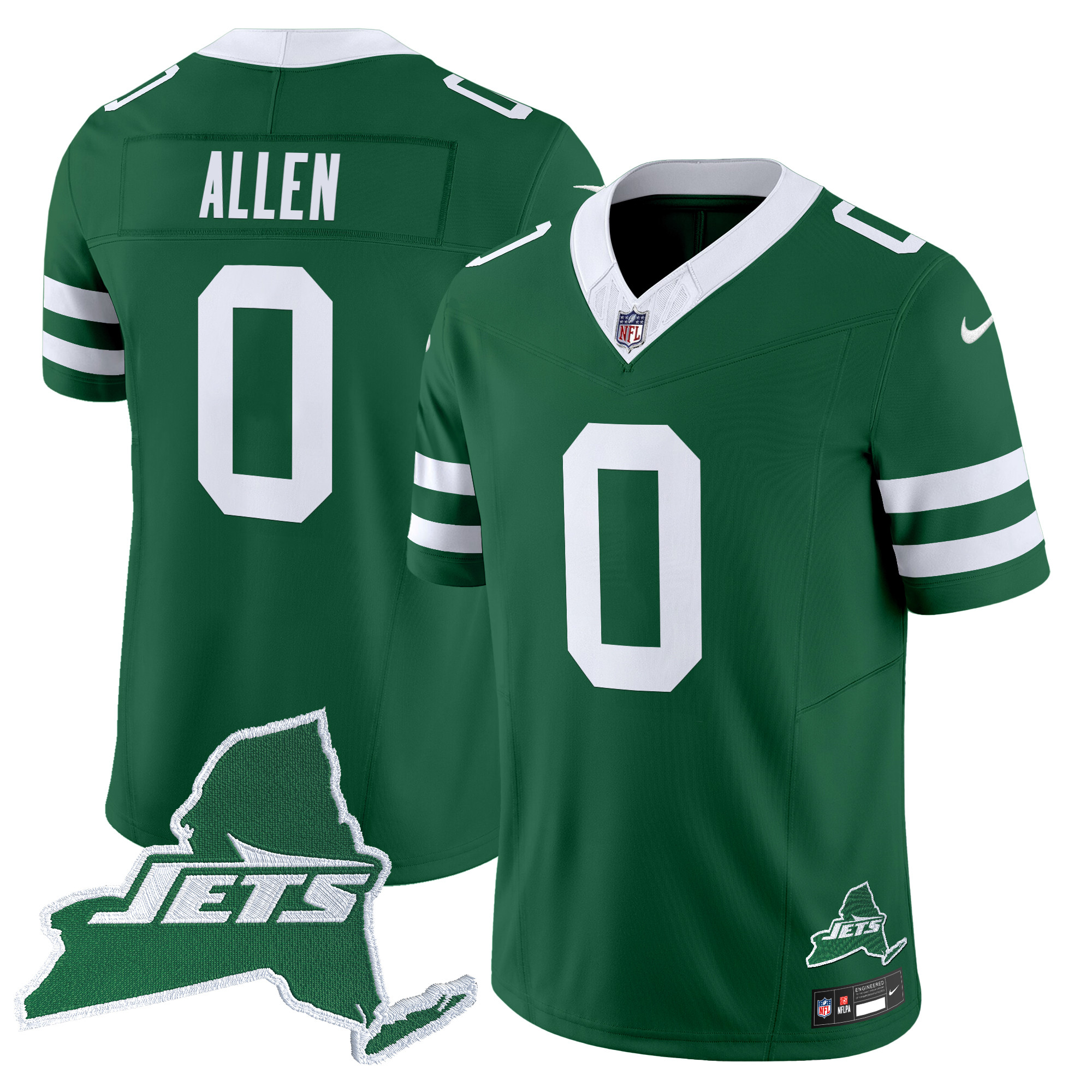 Braelon Allen Men's New York Jets Home Patch Vapor Legacy Limited Green Jersey - All Stitched