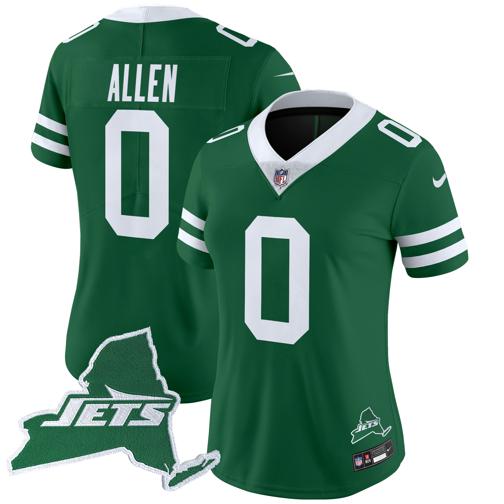 Braelon Allen Women's New York Jets Home Patch Vapor Legacy Limited Green Jersey - All Stitched