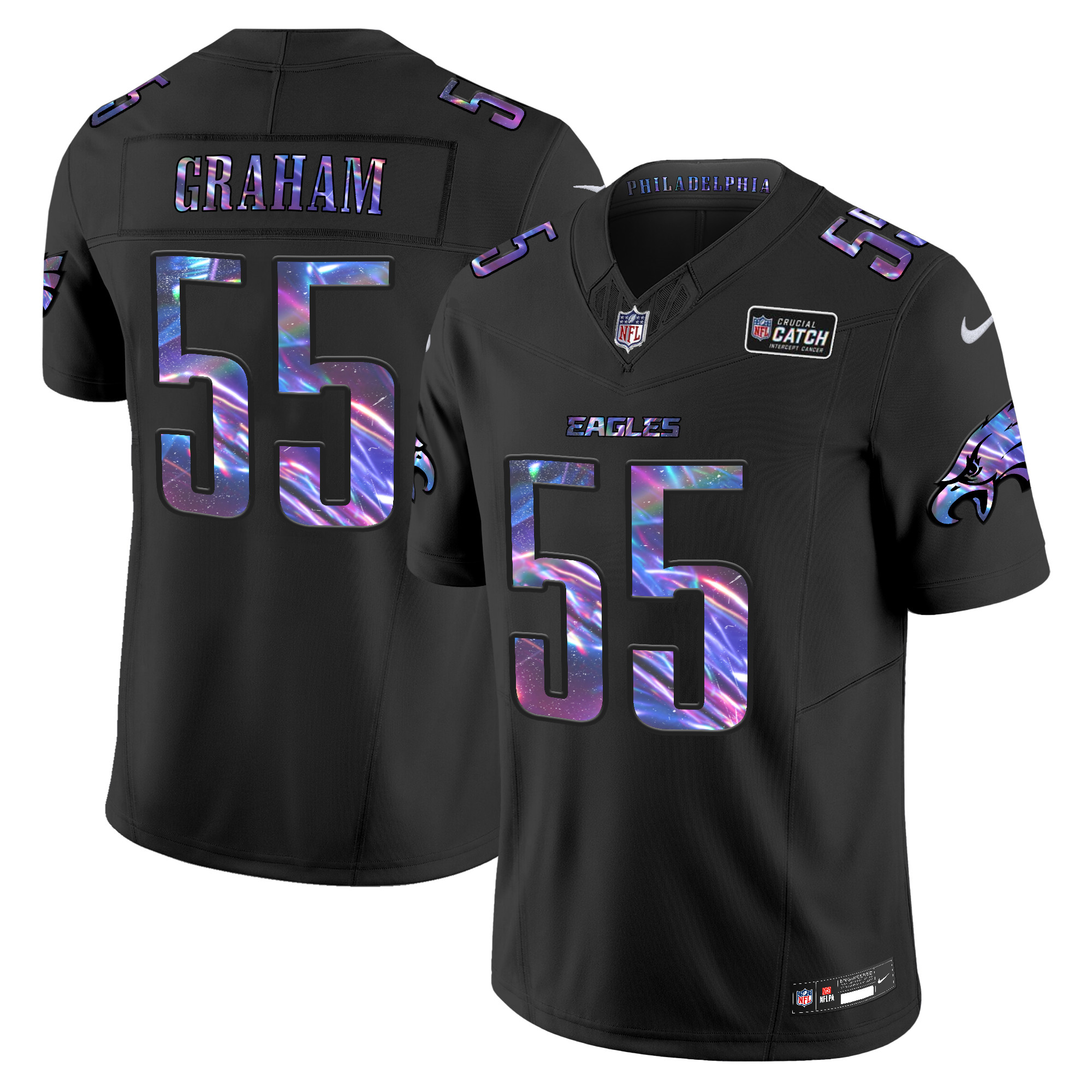 Brandon Graham Men's Philadelphia Eagles 2024 Crucial Catch Vapor Limited Black Jersey - All Stitched