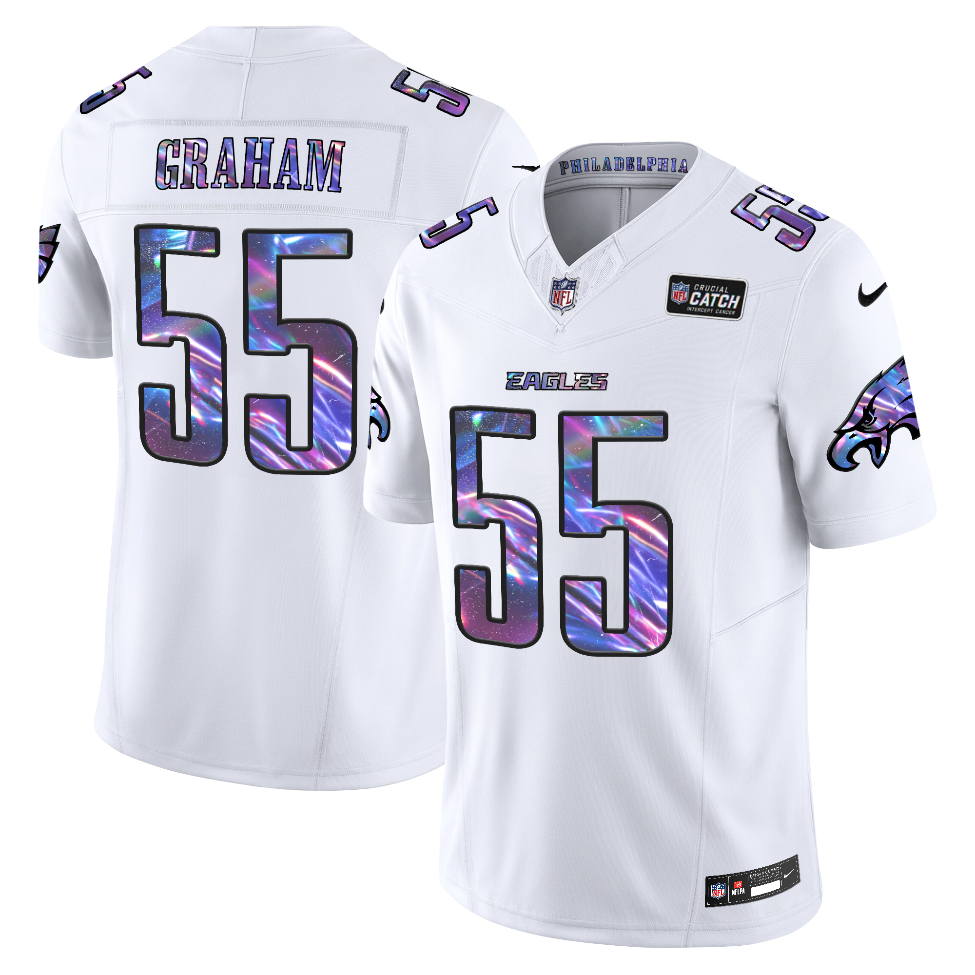 Brandon Graham Men's Philadelphia Eagles 2024 Crucial Catch Vapor Limited White Jersey - All Stitched