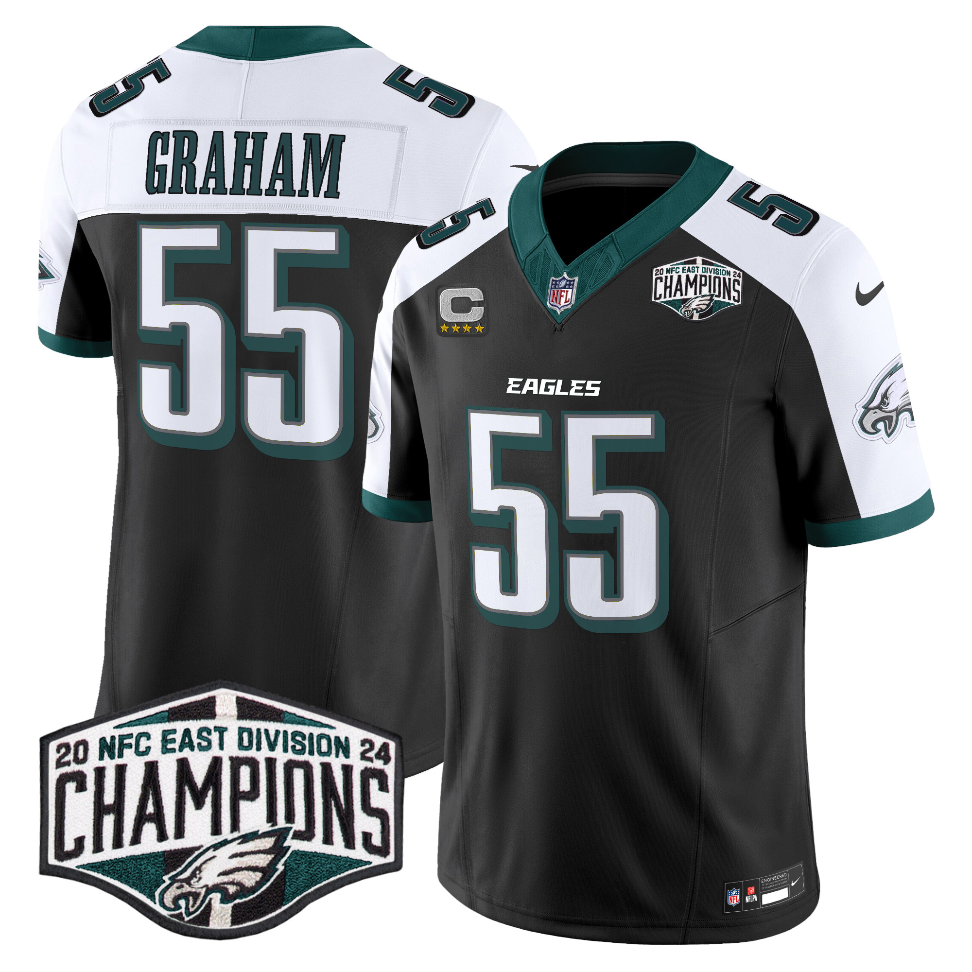 Brandon Graham Men's Philadelphia Eagles 2024 NFC East Division Champions Vapor Limited Black Alternate Jersey - All Stitched