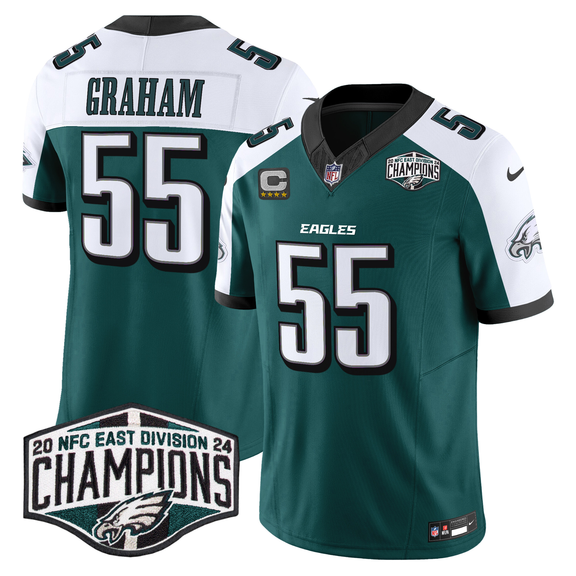 Brandon Graham Men's Philadelphia Eagles 2024 NFC East Division Champions Vapor Limited Green Alternate Jersey - All Stitched