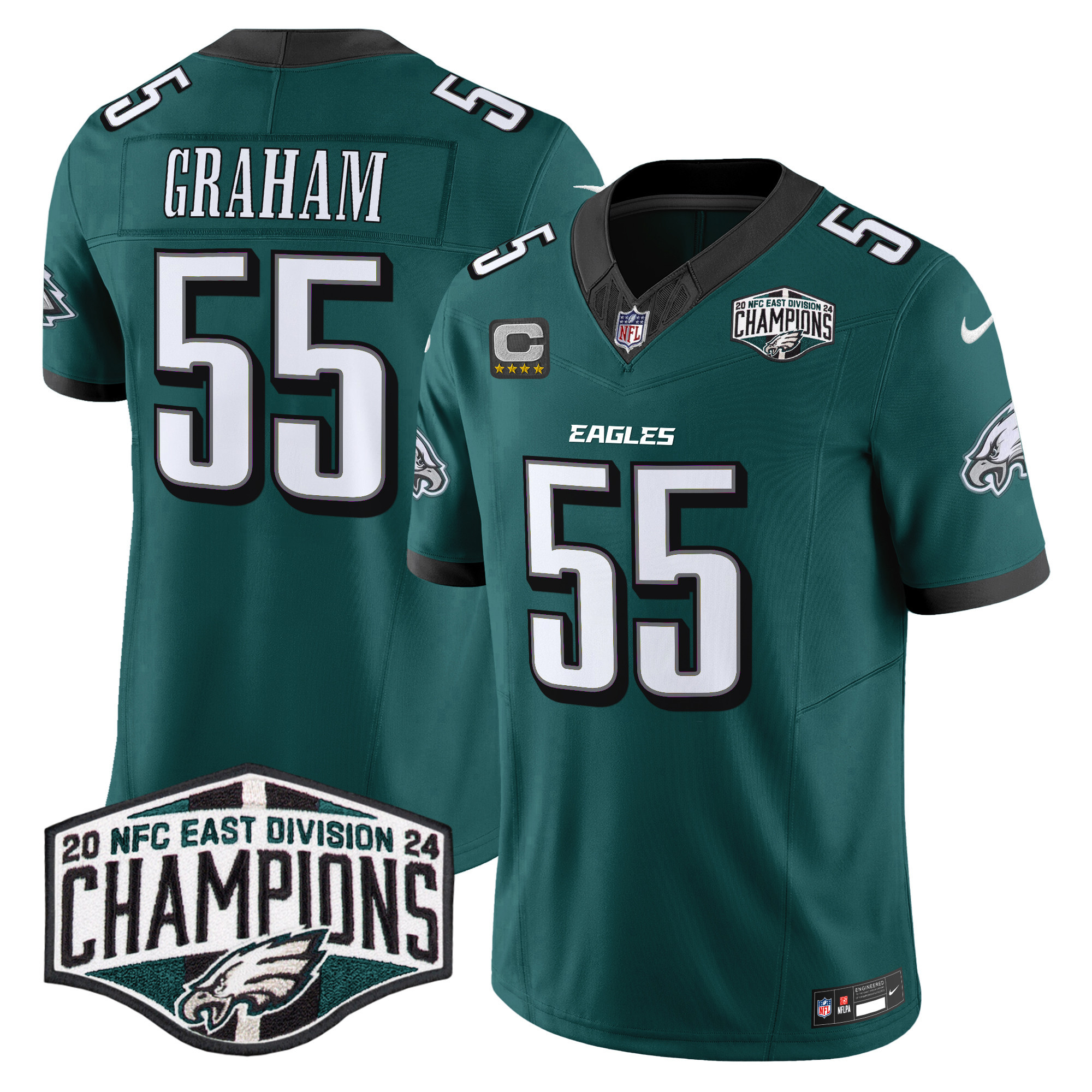 Brandon Graham Men's Philadelphia Eagles 2024 NFC East Division Champions Vapor Limited Midnight Green Jersey - All Stitched