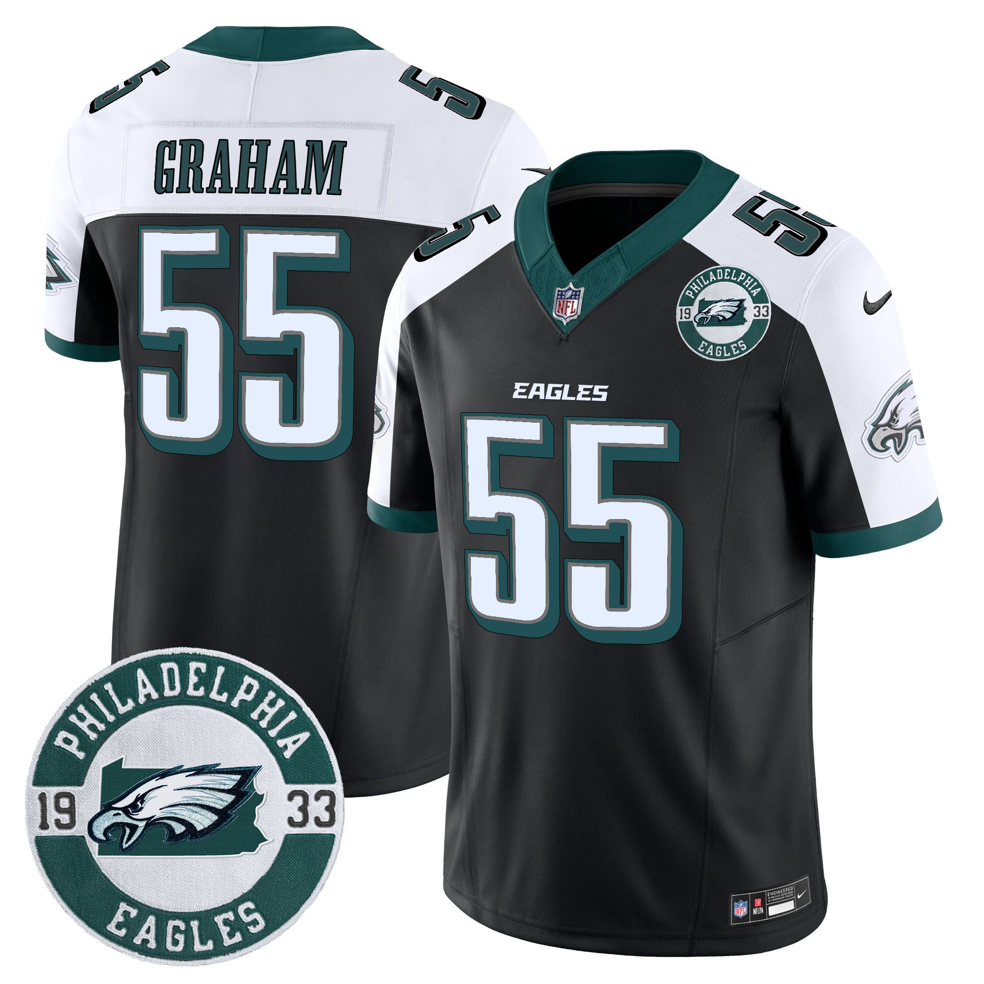 Brandon Graham Men's Philadelphia Eagles 2024 Vapor Limited Black Alternate Jersey - All Stitched