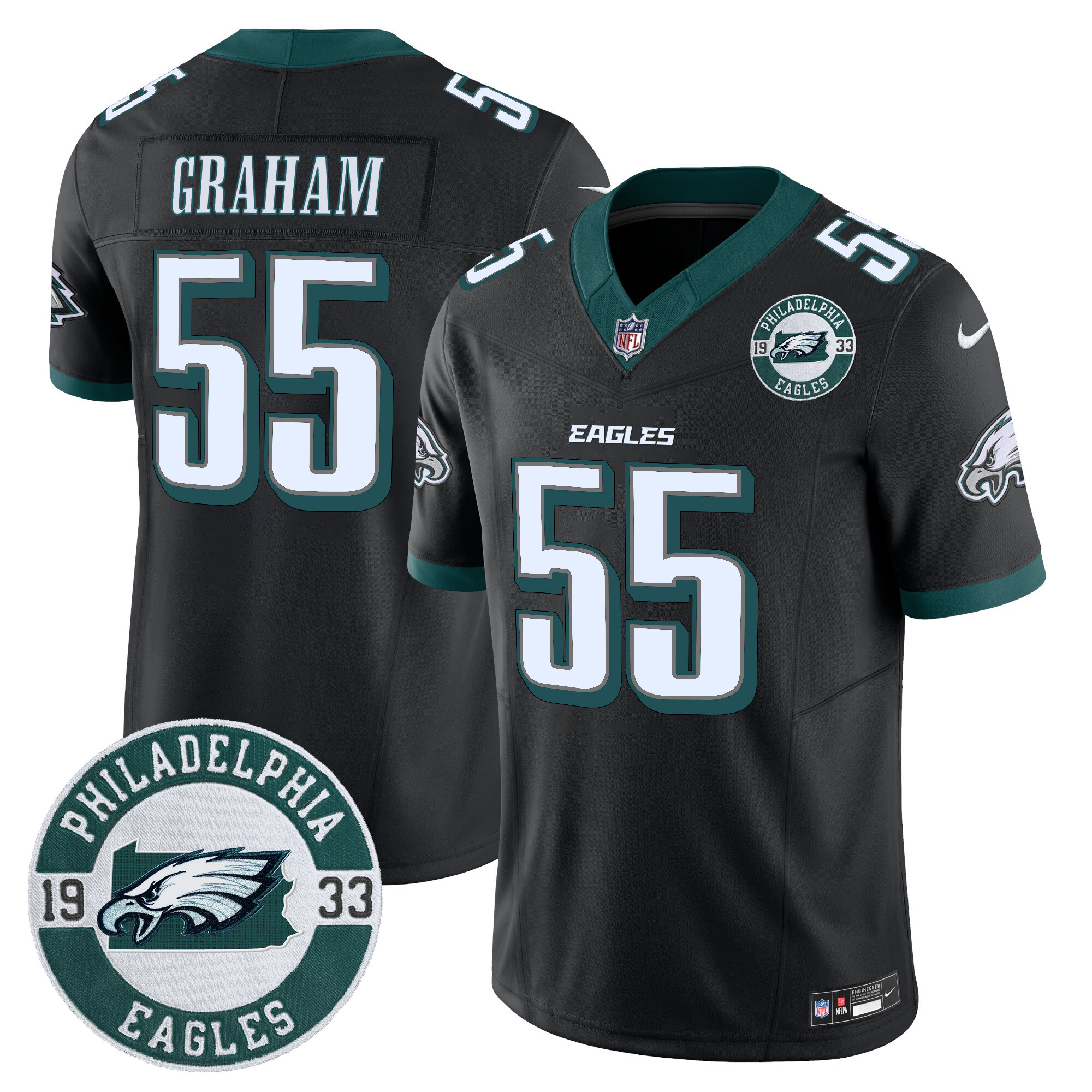 Brandon Graham Men's Philadelphia Eagles 2024 Vapor Limited Black Jersey - All Stitched